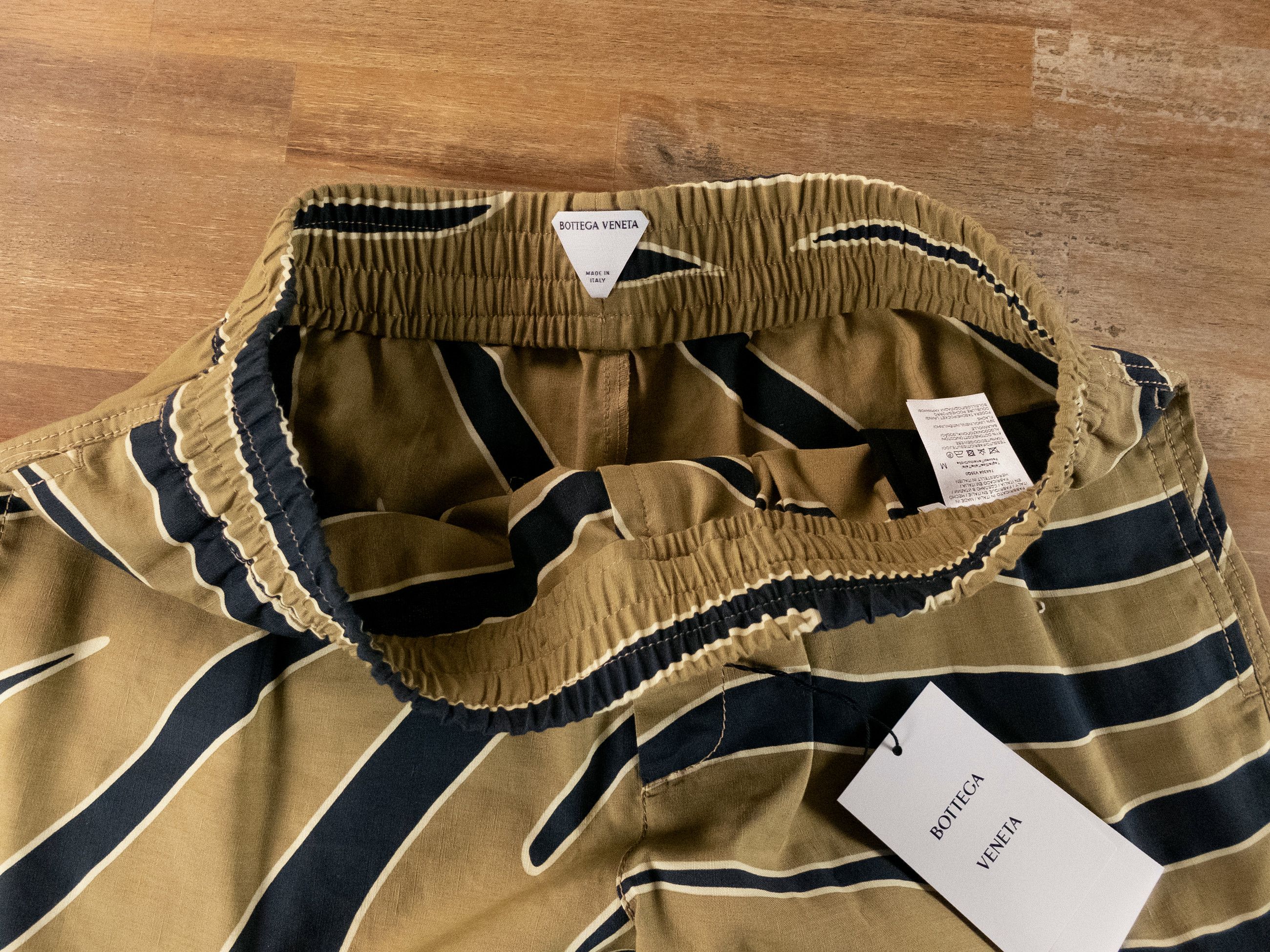 Bottega Veneta BOTTEGA VENETA beige animal print cotton linen shorts Medium Size US 32 / EU 48 - 6 Thumbnail