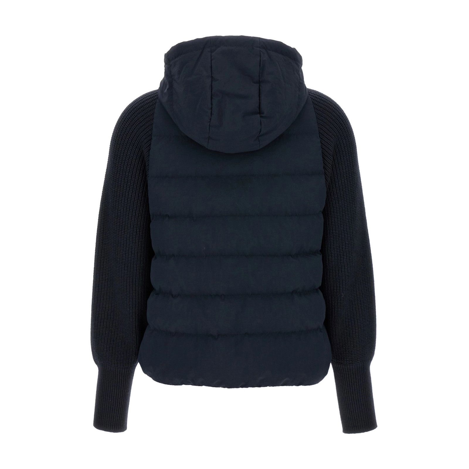 Brunello Cucinelli BRUNELLO CUCINELLI Wool Hooded Blue Nylon Down Jacket New (W Size M / US 6-8 / IT 42-44 - 2 Thumbnail