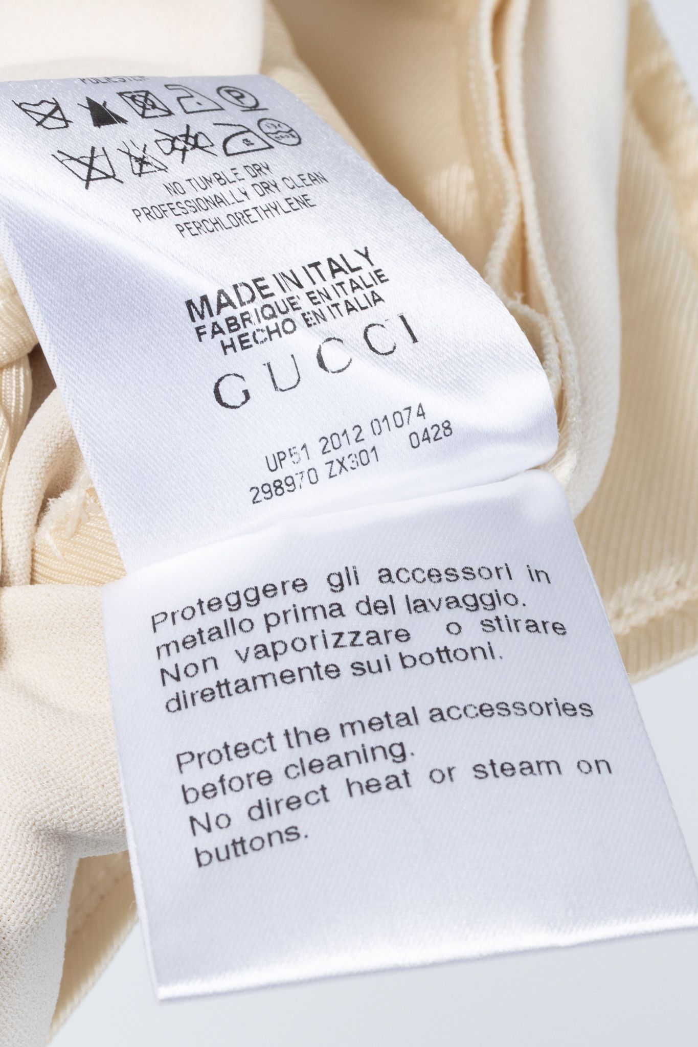 Gucci Gucci Cream Crepe Straight-Leg Holiday Trousers Size 26" / US 2 / IT 38 - 11 Thumbnail