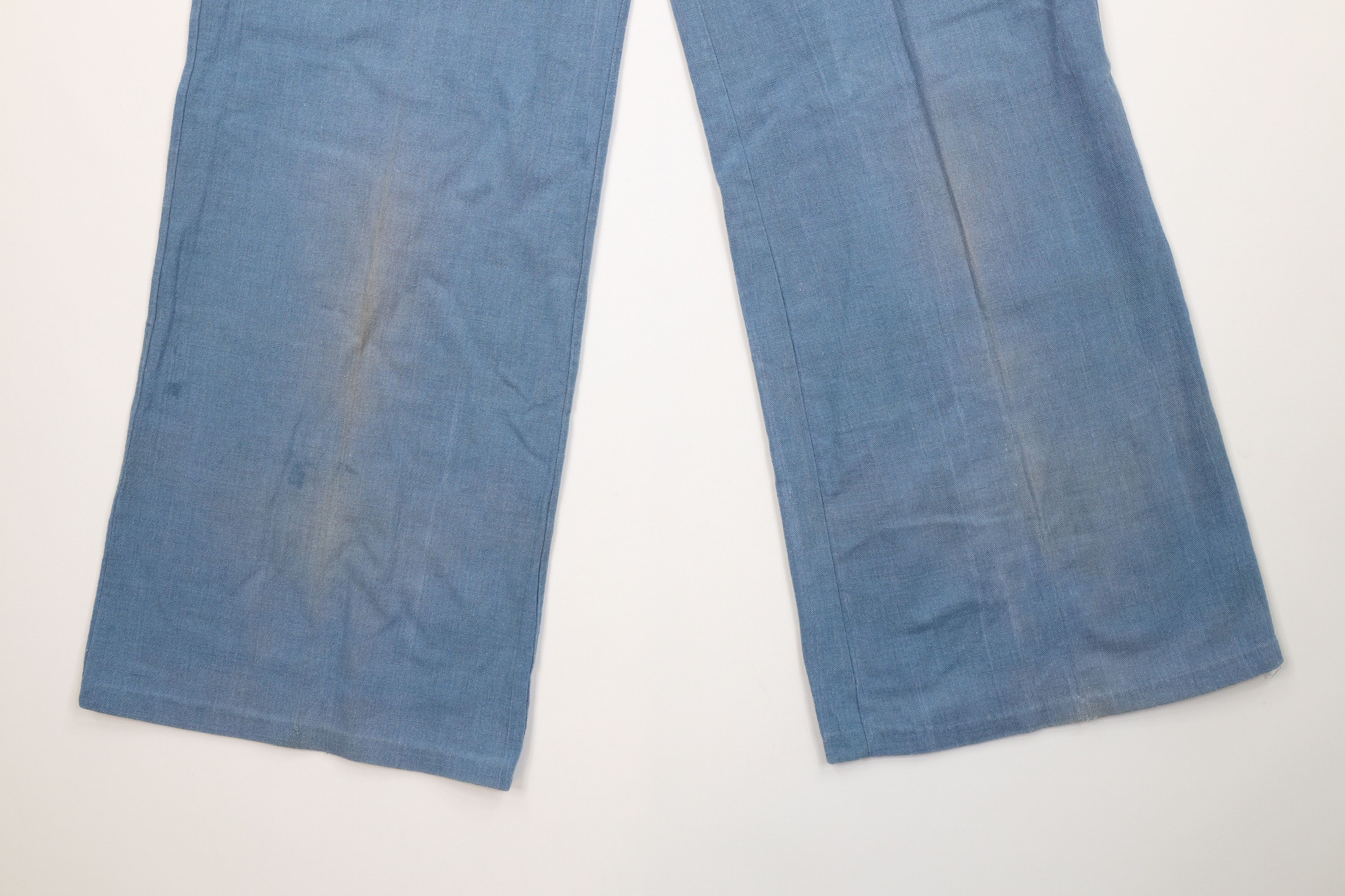 Vintage Vintage 60s 70s Streetwear Bell Bottoms Pants Blue USA Size 27" / US 4 / IT 40 - 4 Thumbnail