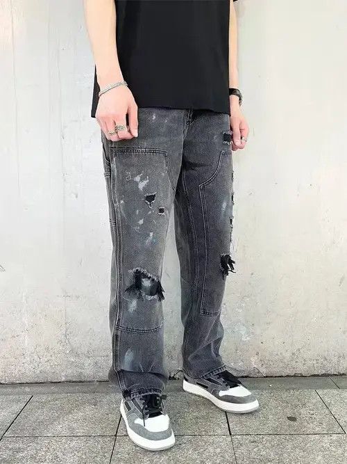 Jean ripped faded paint carpenter pants Size US 32 / EU 48 - 2 Thumbnail