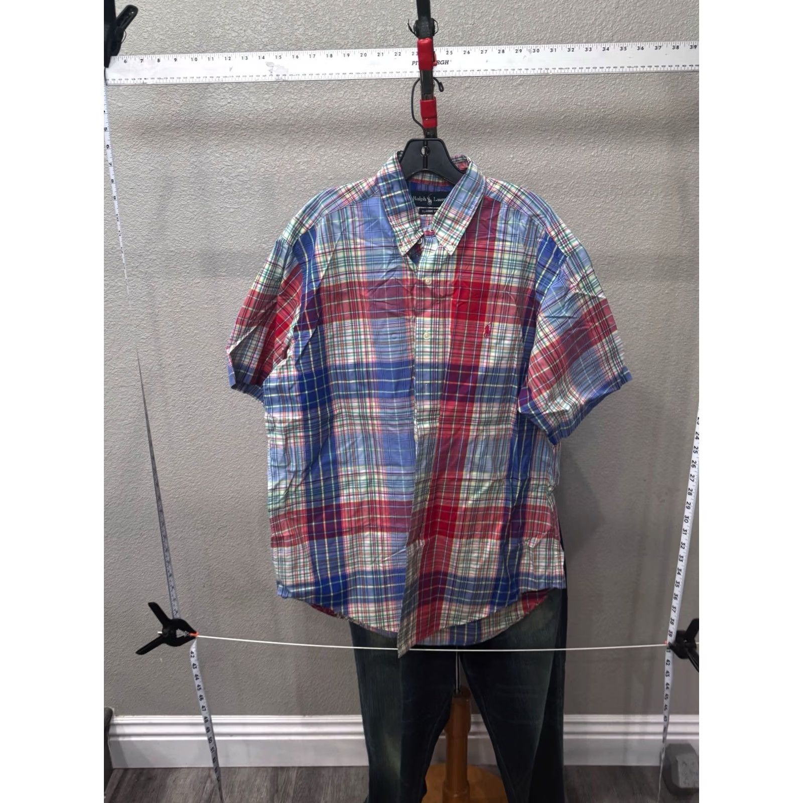 Ralph Lauren Ralph Lauren VTG Plaid SHORT SLEEVE BUTTON UP SHIRT Large L Mens Size US L / EU 52-54 / 3 - 2 Thumbnail