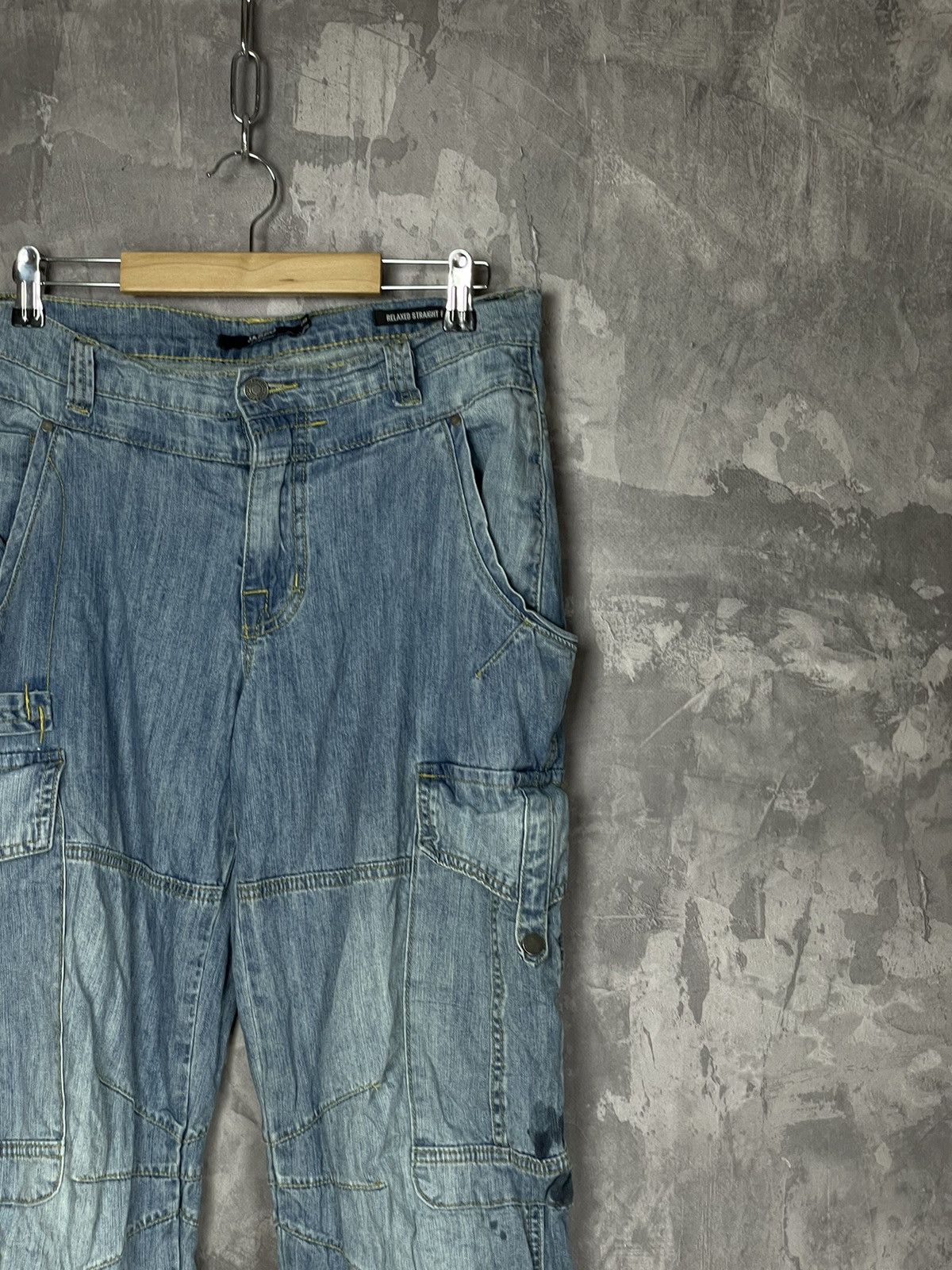 Jaded London × Vintage Sandblast Monster Cargo Denim Baggy Washed Denim Jeans Size US 30 / EU 46 - 5 Thumbnail