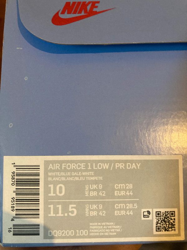 Nike Nike Air Force One AF1 - Puerto Rico PR Day - UK 9 RARE Size US 10 / EU 43 - 8 Thumbnail