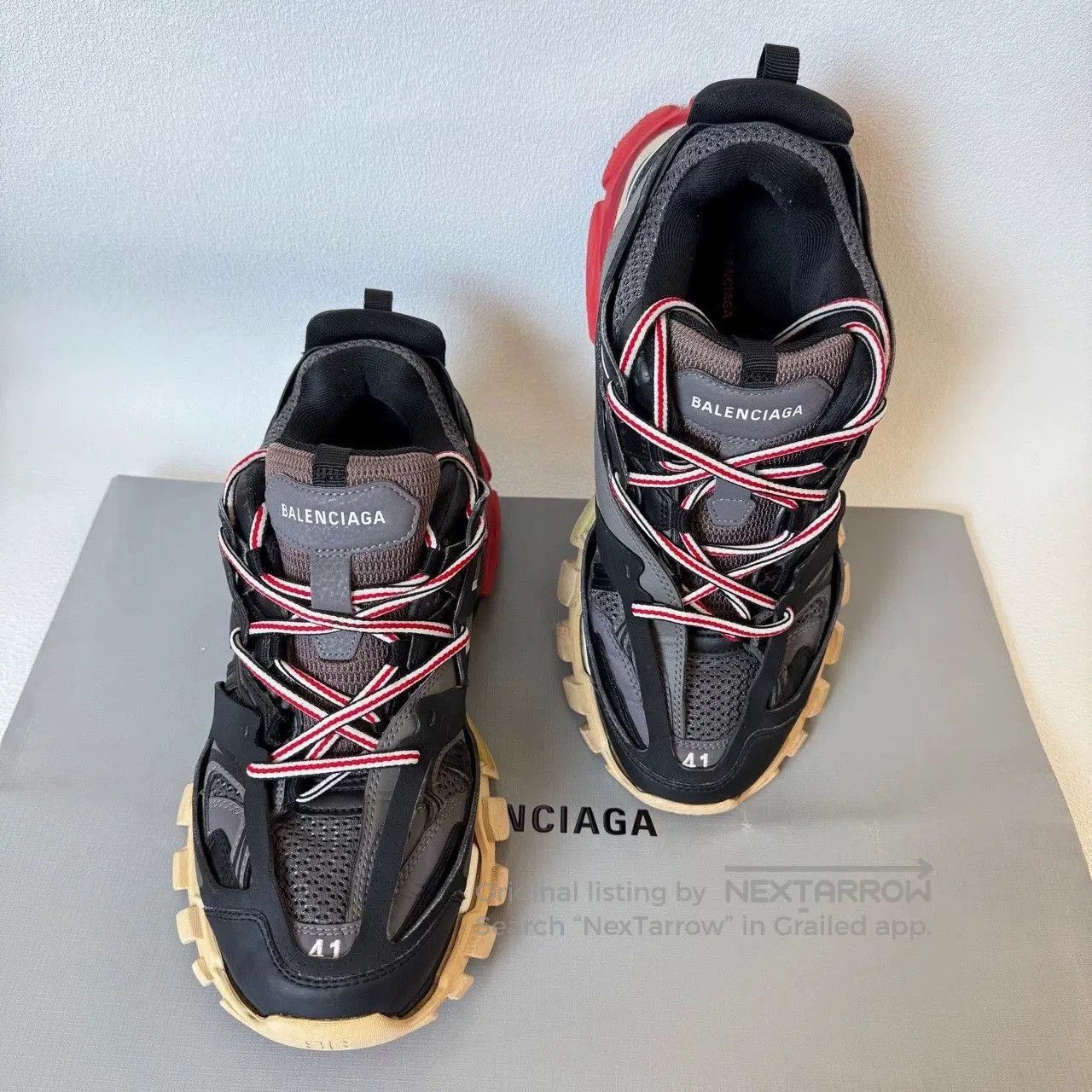 Balenciaga balenciaga black and red track sneakers. Size US 10 / EU 43 - 8 Thumbnail