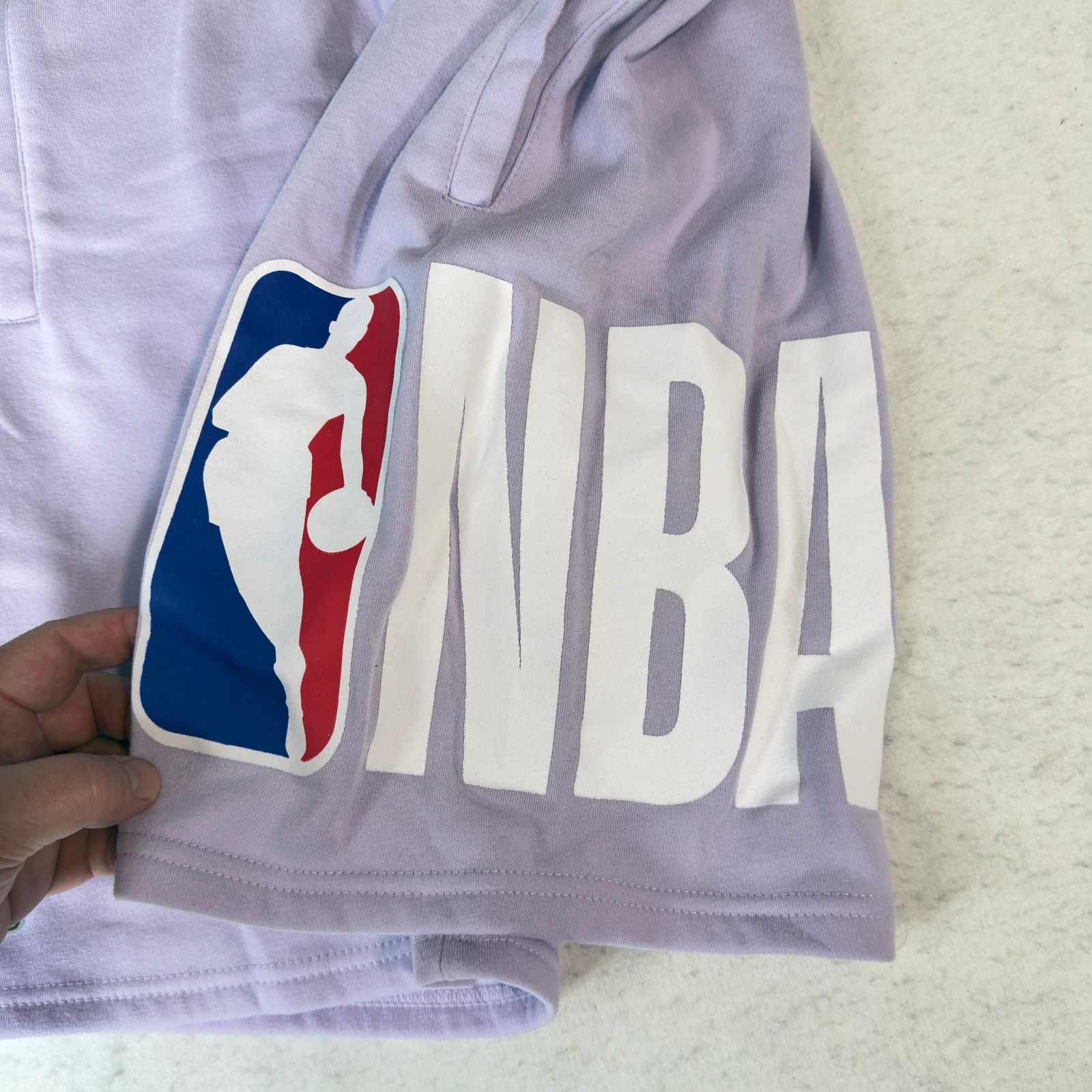 NBA NBA Women’s Large Fleece Shorts Lavender Logo Athletic Size 34" / US 12 / IT 48 - 3 Thumbnail