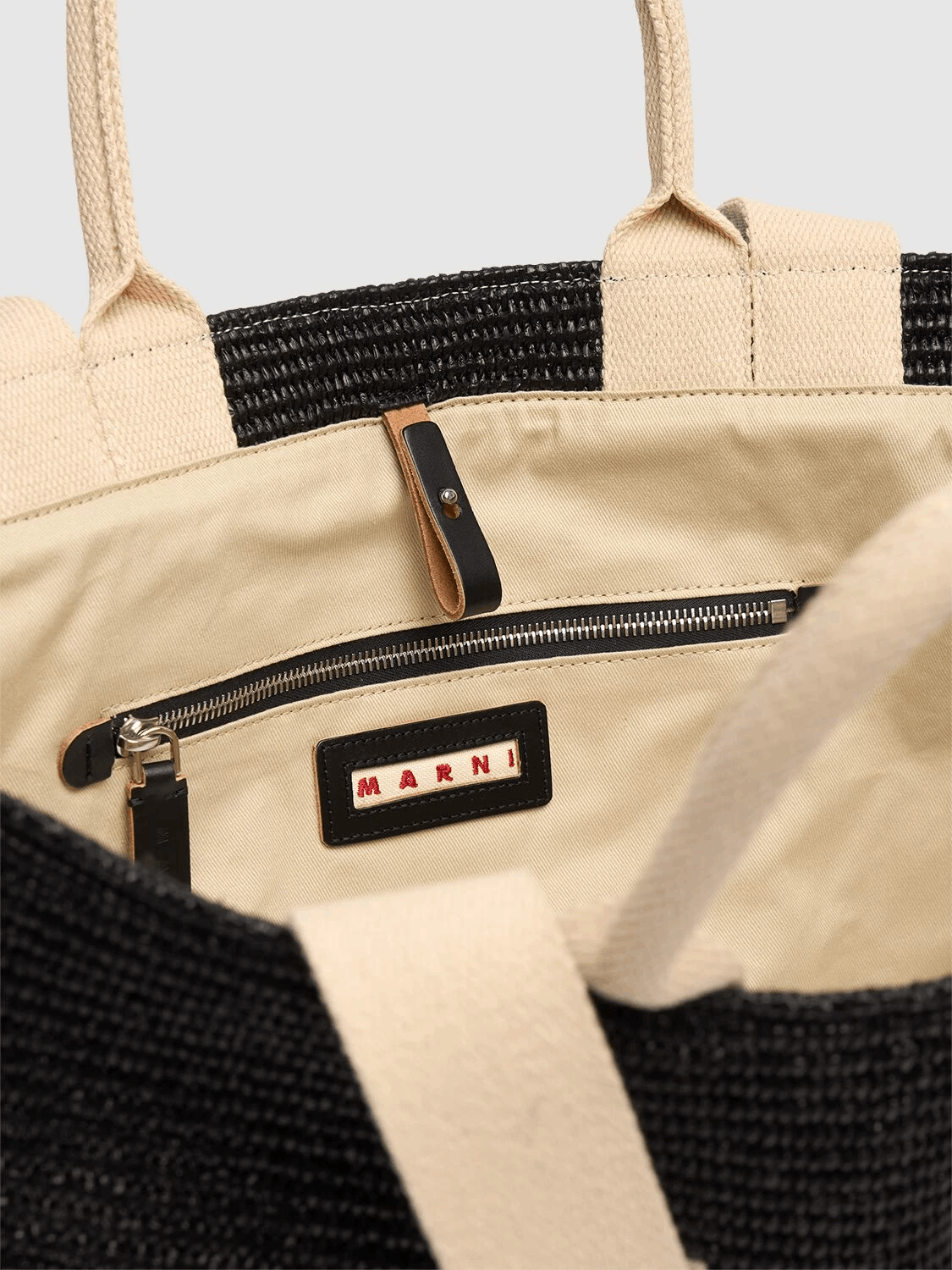 Marni MARNI Black Raffia-Effect Tote Bag New Authentic Size ONE SIZE - 4 Thumbnail