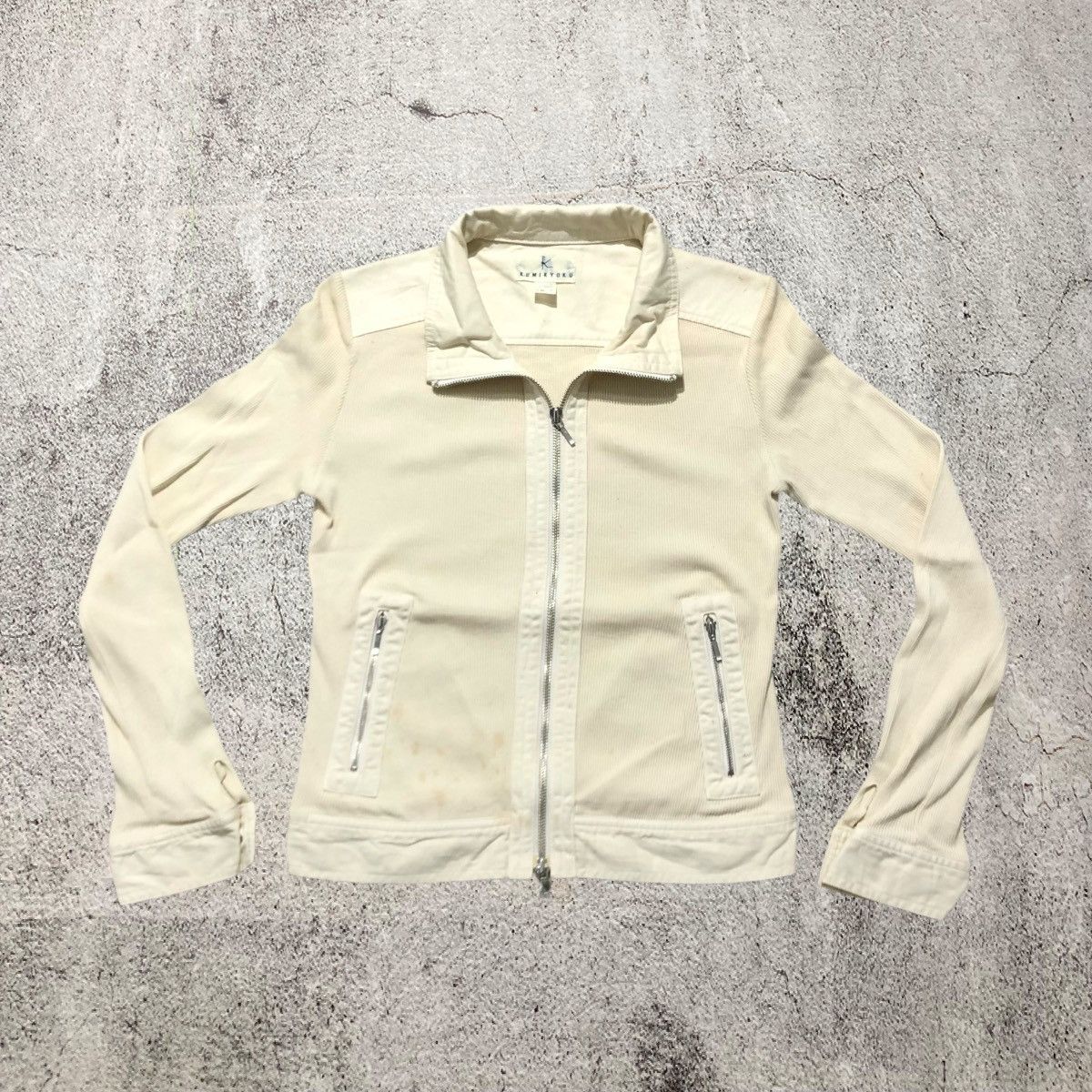 Japanese Brand 2000s Kumikyoku Corduroy Jacket Beauty Beast Beige Designer Size US XS / EU 42 / 0 - 1 Thumbnail