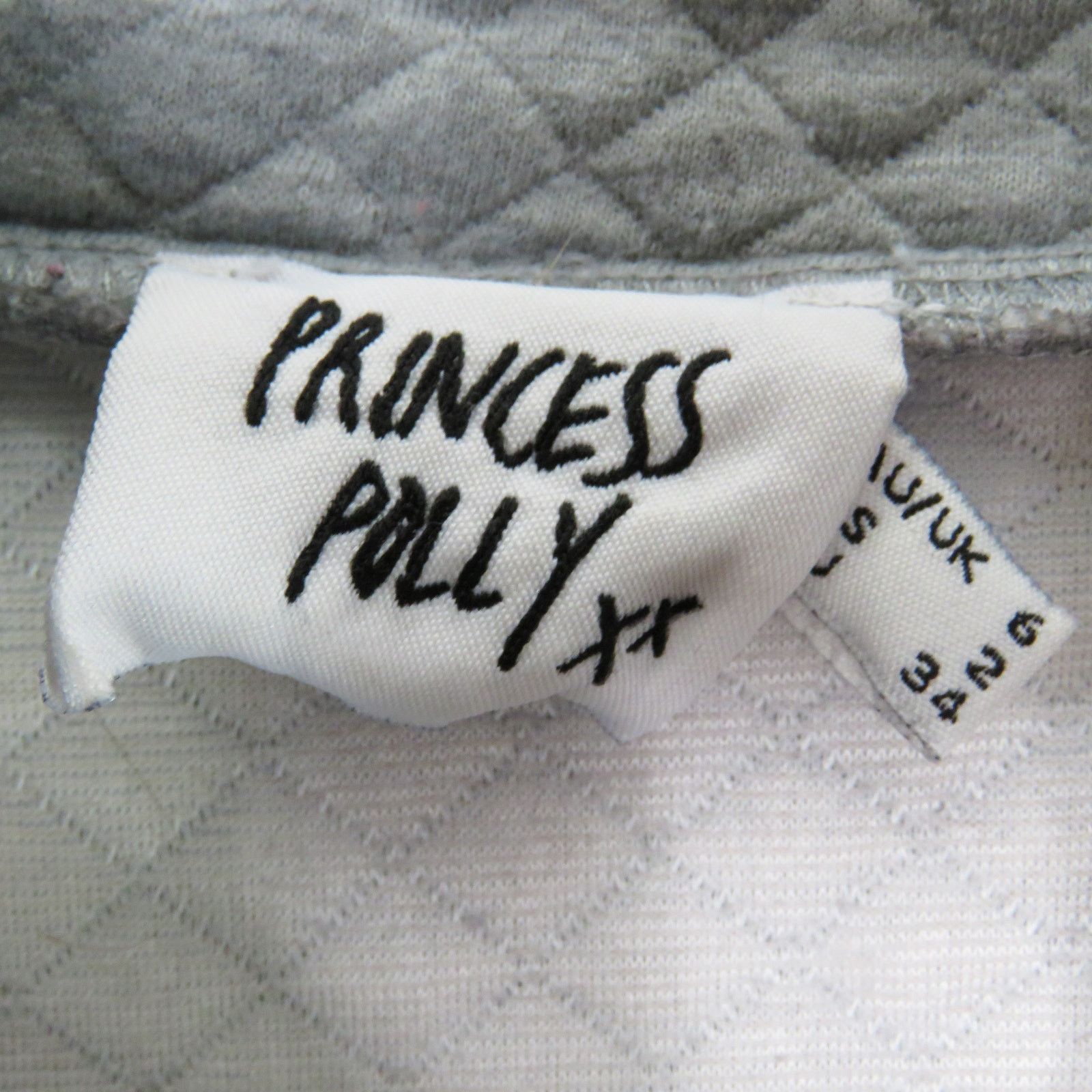 PRINCESS POLLY Princess Polly Gray Quarter Zip Cropped Sweatshirt Size 2 Size S / US 4 / IT 40 - 4 Thumbnail