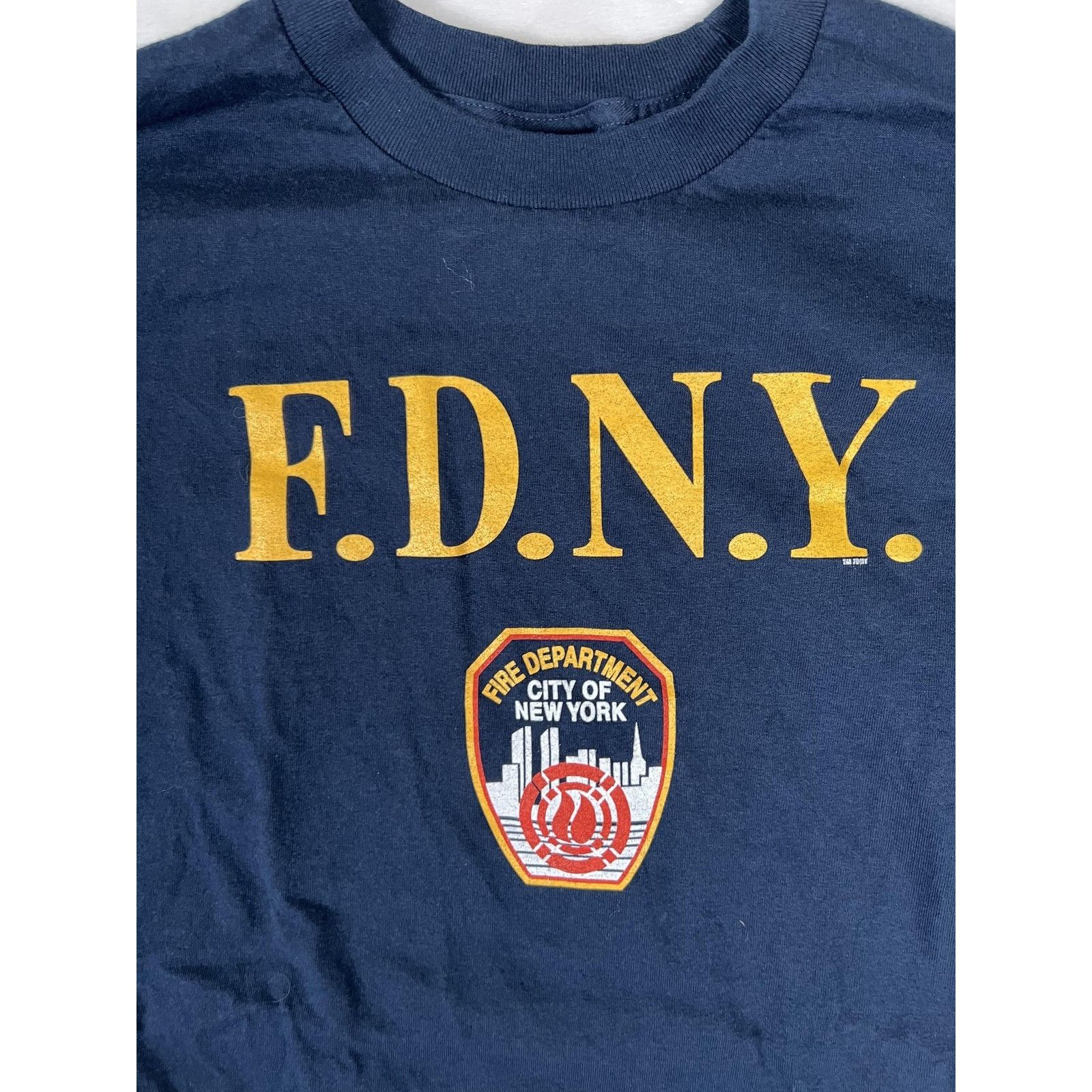 Vintage Vintage FDNY T-Shirt Mens XL Navy Blue Fire Department City Size US XL / EU 56 / 4 - 2 Thumbnail
