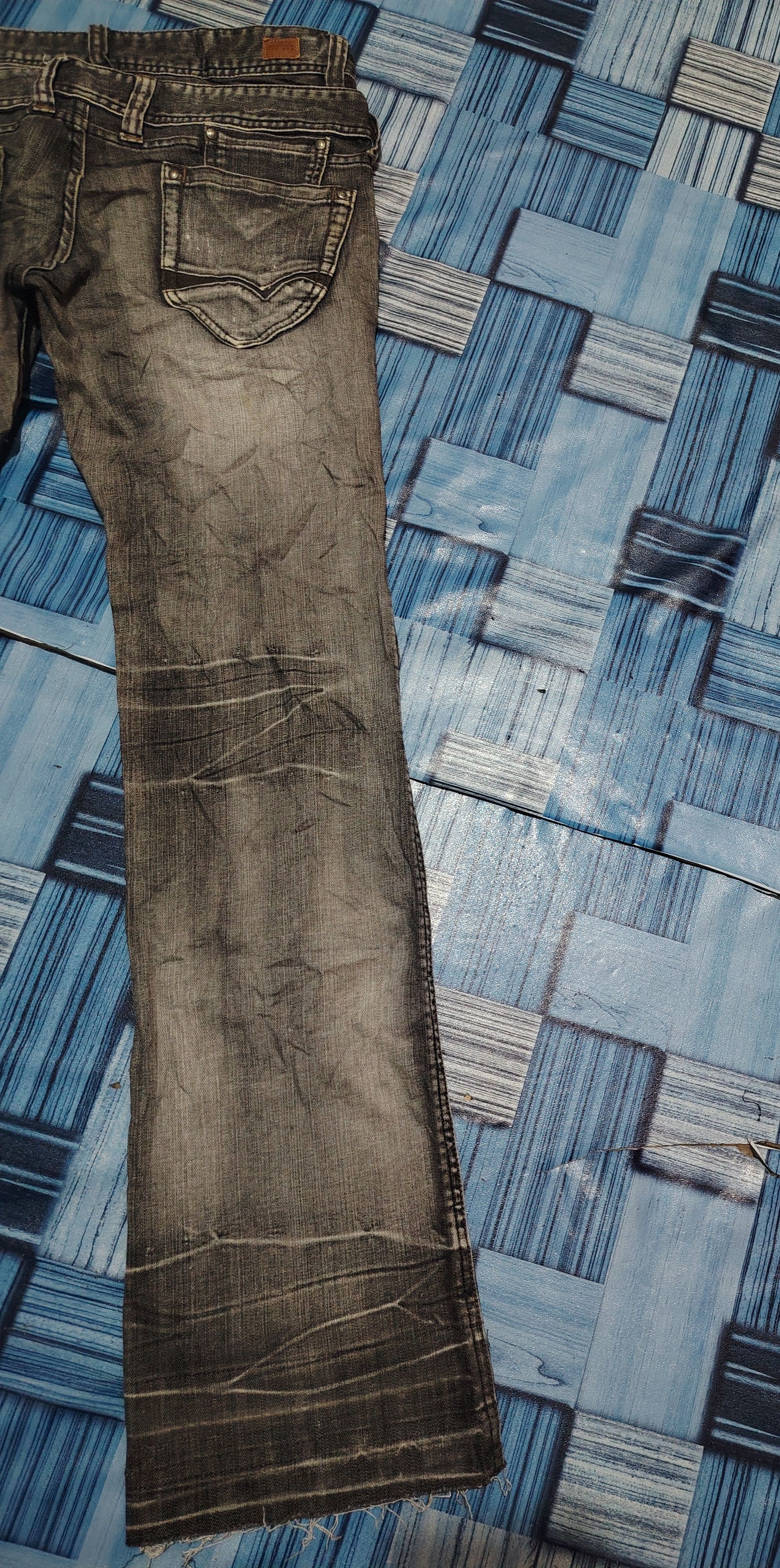 If Six Was Nine Nicole Club Double Waist NCFM Distressed jeans Flared Jeans Size US 33 - 20 Thumbnail