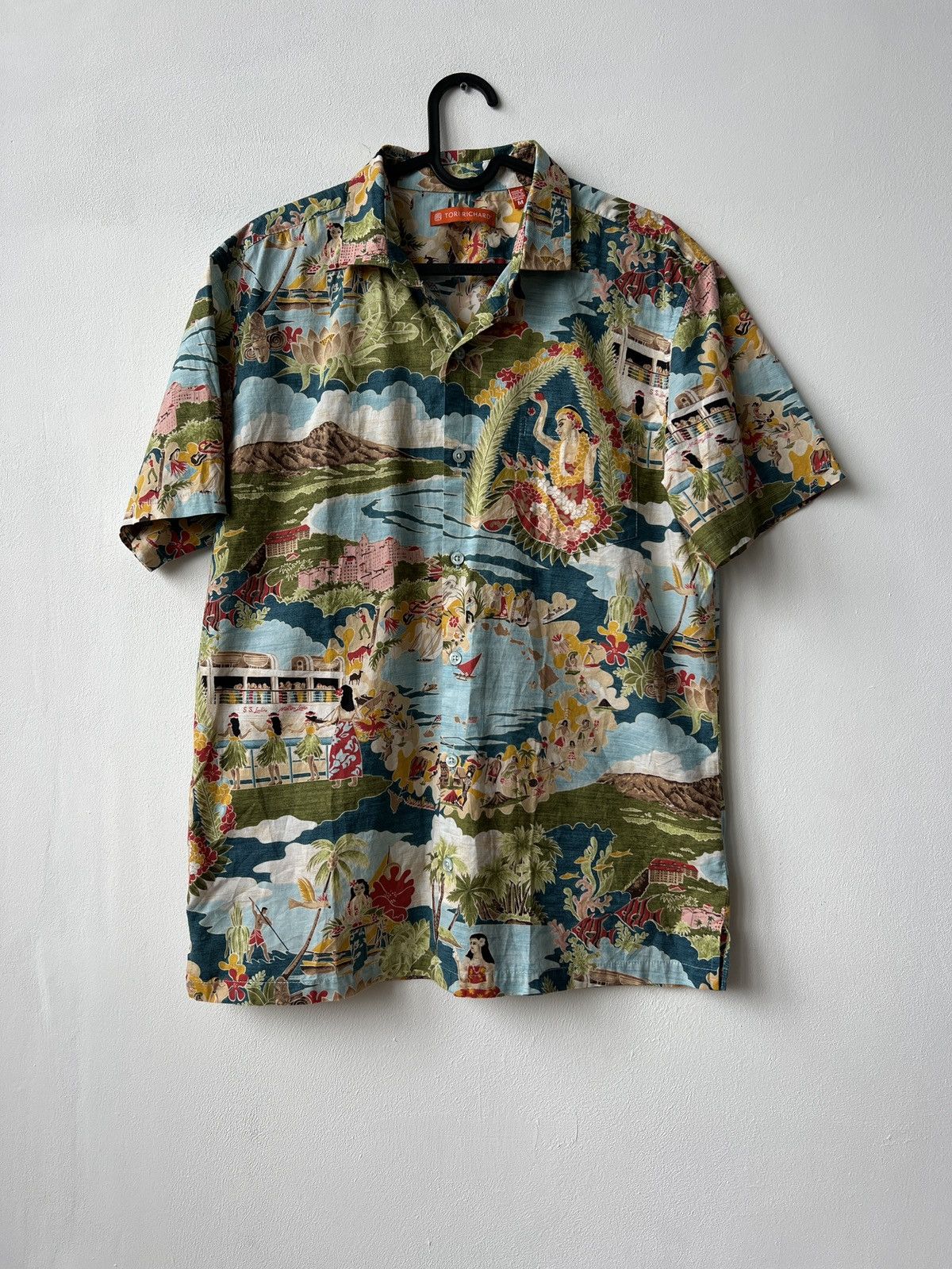 Tori Richard Tori Richard Retro Hawaiian/Aloha Tourism Cotton Shirt M USA Size US M / EU 48-50 / 2 - 3 Thumbnail