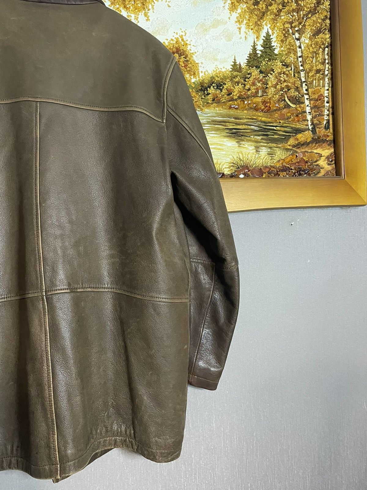 Leather Vintage Washed Brown Leather Coat Jacket Hedi Acne RRL erd Size US L / EU 52-54 / 3 - 9 Thumbnail