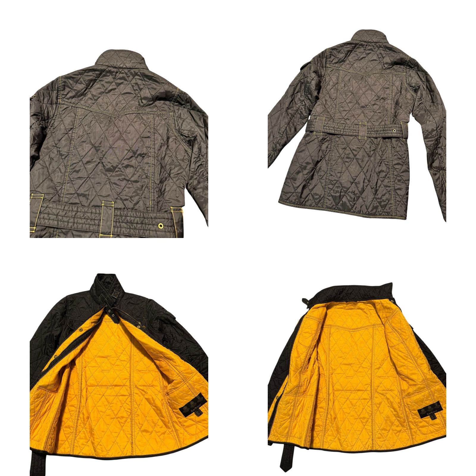 Barbour BARBOUR INTERNATIONAL Jacket Women’s Polarquilt Size UK 8 US 4 Black/Yellow Size S / US 4 / IT 40 - 8 Thumbnail