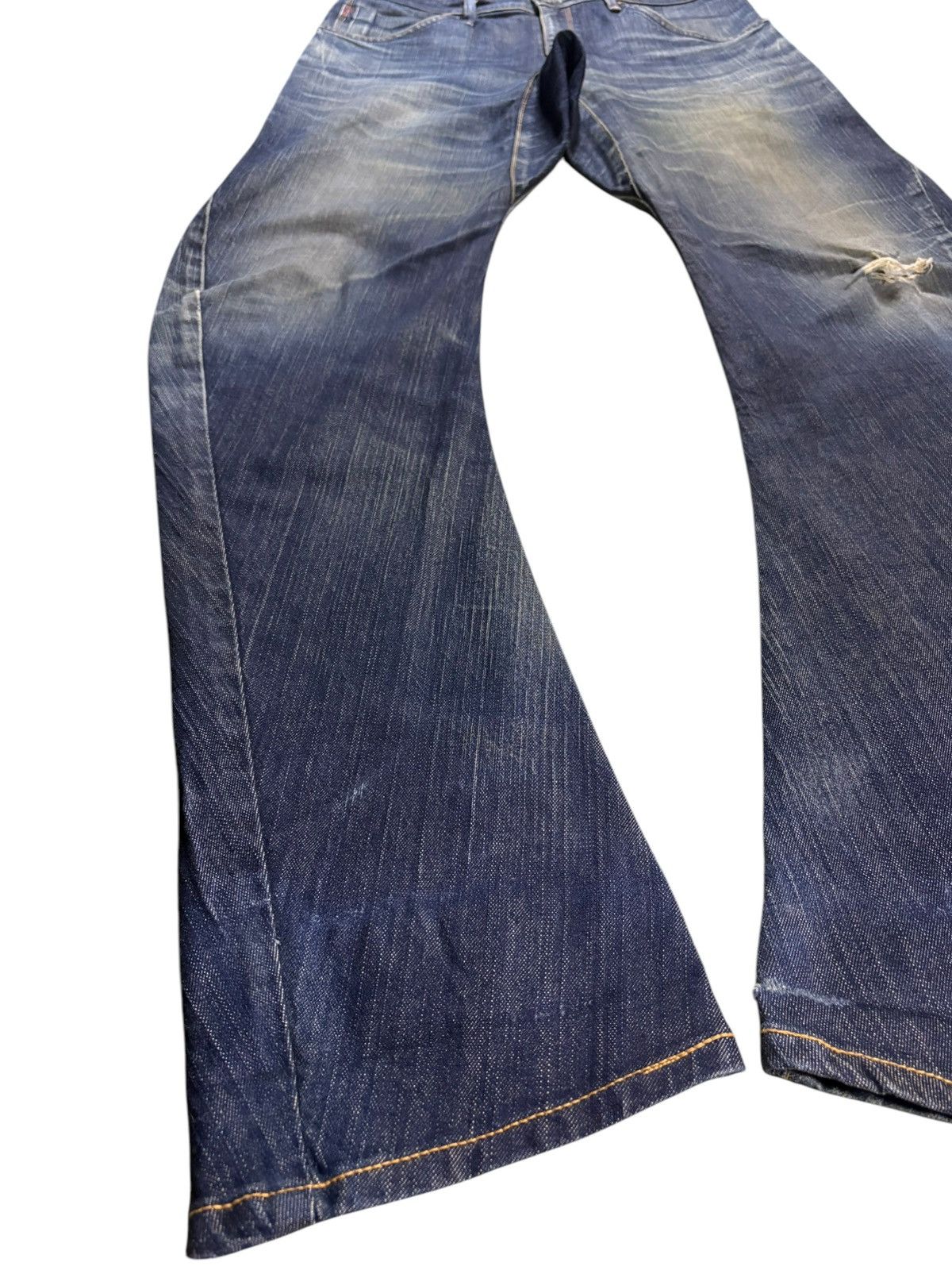 Edwin × Japanese Brand Vintage Edwin Blue Trip Rusty Mud Wash Distress Curve Jeans Size US 32 / EU 48 - 6 Thumbnail