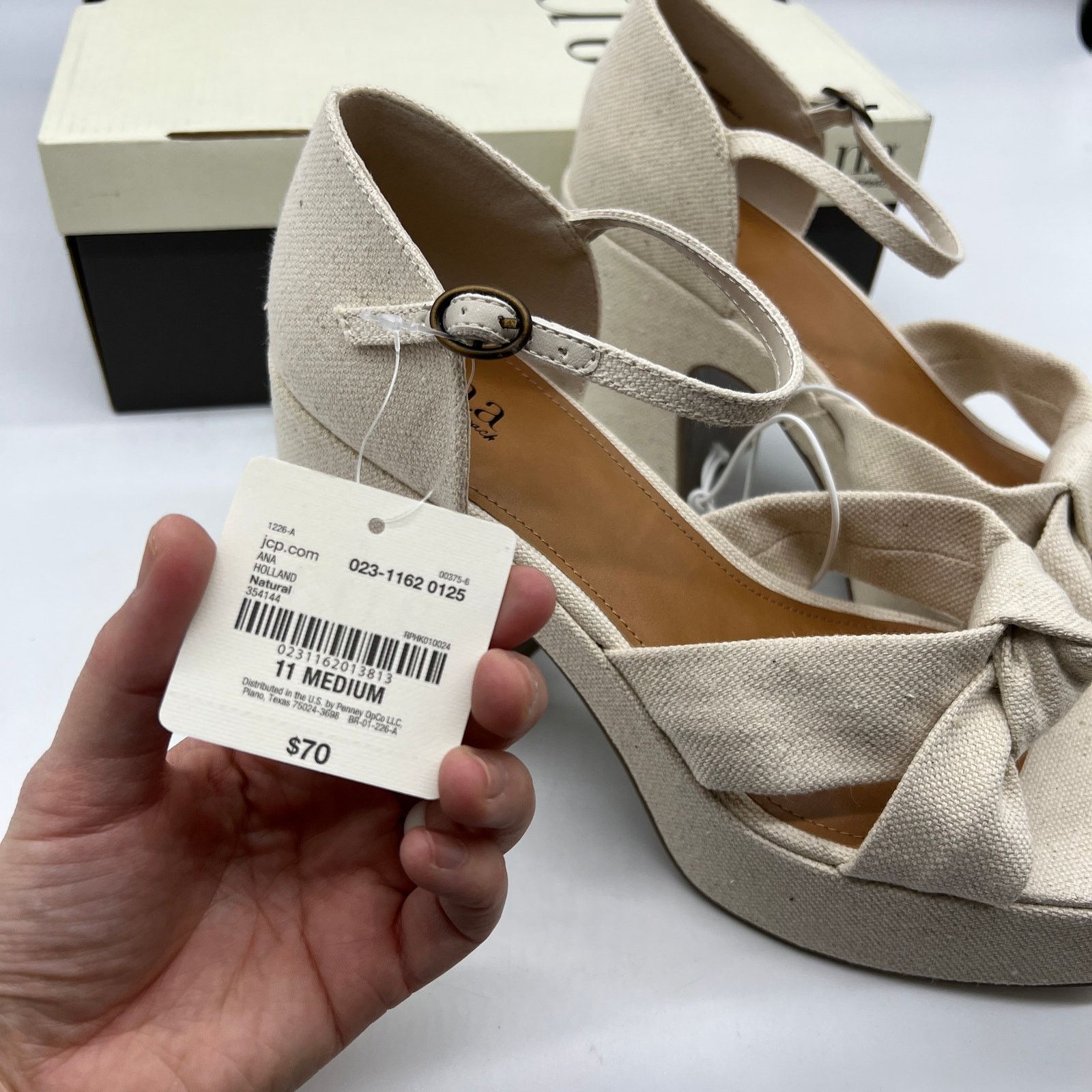 Other a.n.a Womens Holland Heeled Sandals Denim Platform Size US 11 / IT 41 - 4 Thumbnail