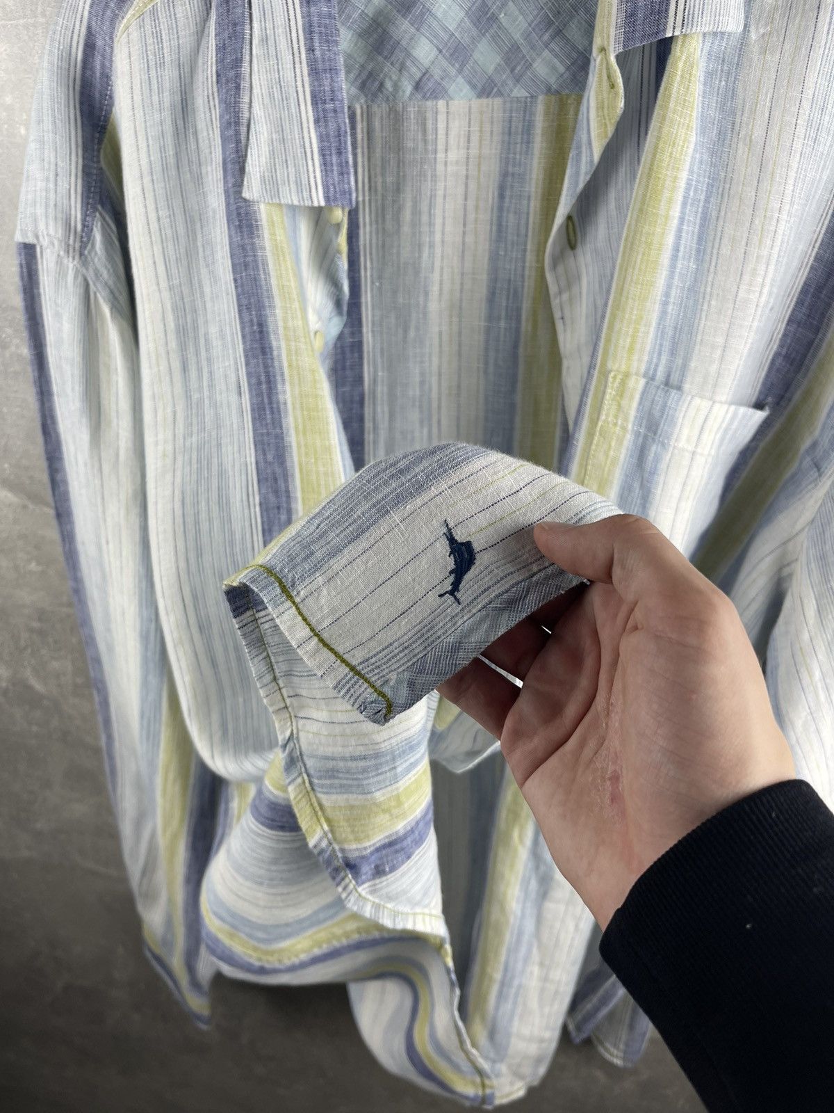Tommy Bahama × Vintage Tommy Bahama Striped Shirt 100% Linen Size US XXL / EU 58 / 5 - 7 Thumbnail
