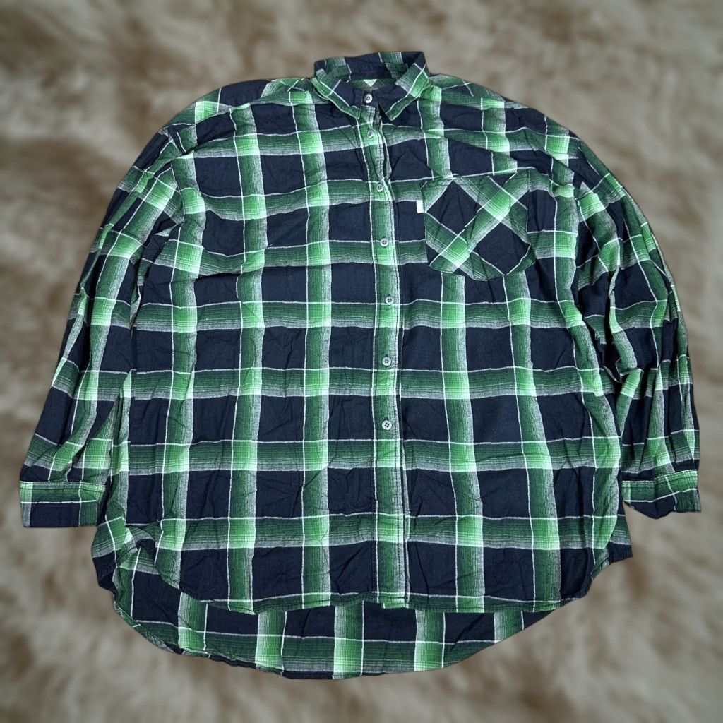 Levi's Levi's Shirt Button-Up Long Sleeve Cotton Plaid Green Blue L Men Size US L / EU 52-54 / 3 - 1 Thumbnail