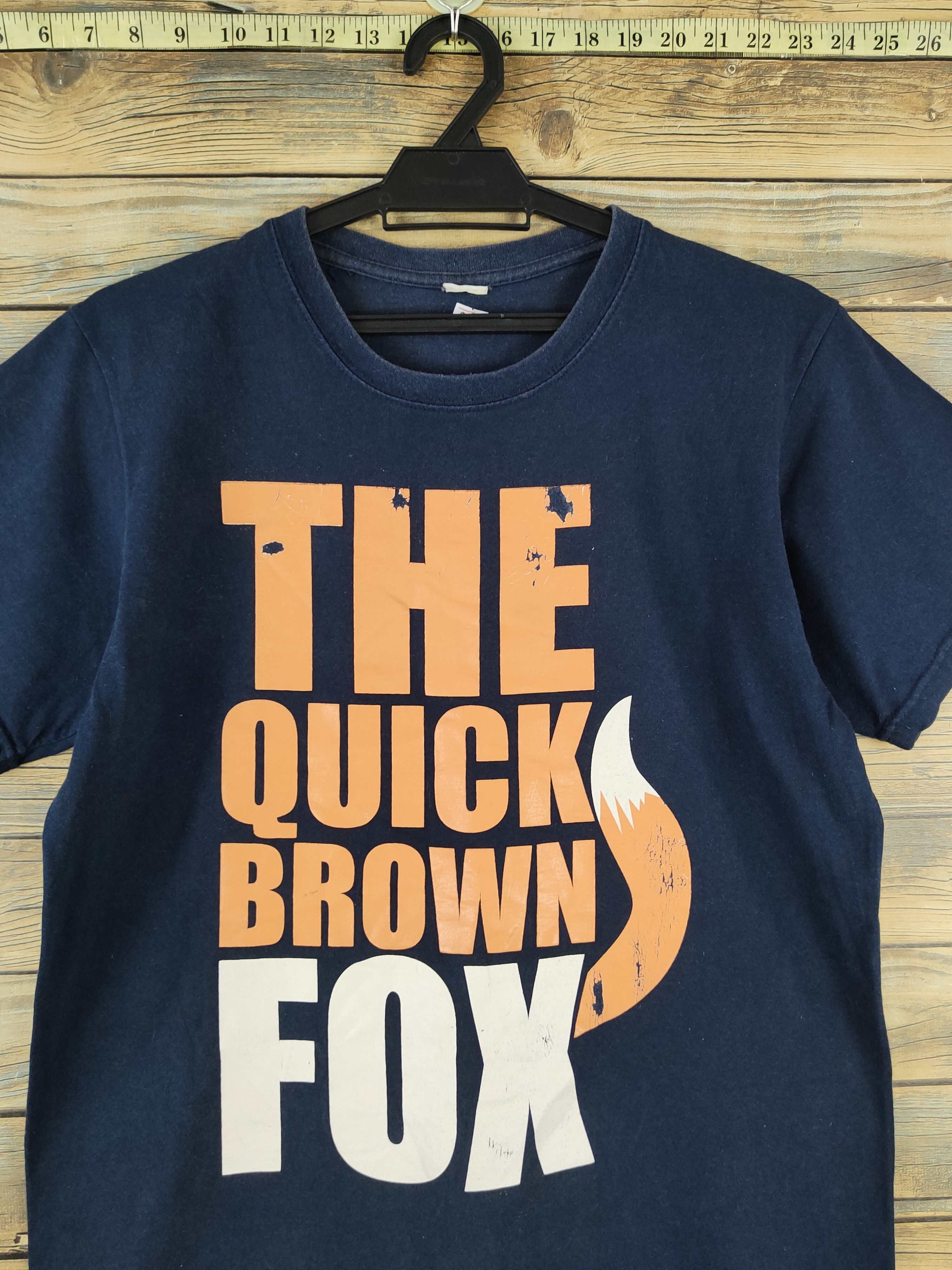 Japanese Brand × Vintage DL The Quick Fox Brown Navy tee #025 Size US S / EU 44-46 / 1 - 2 Thumbnail