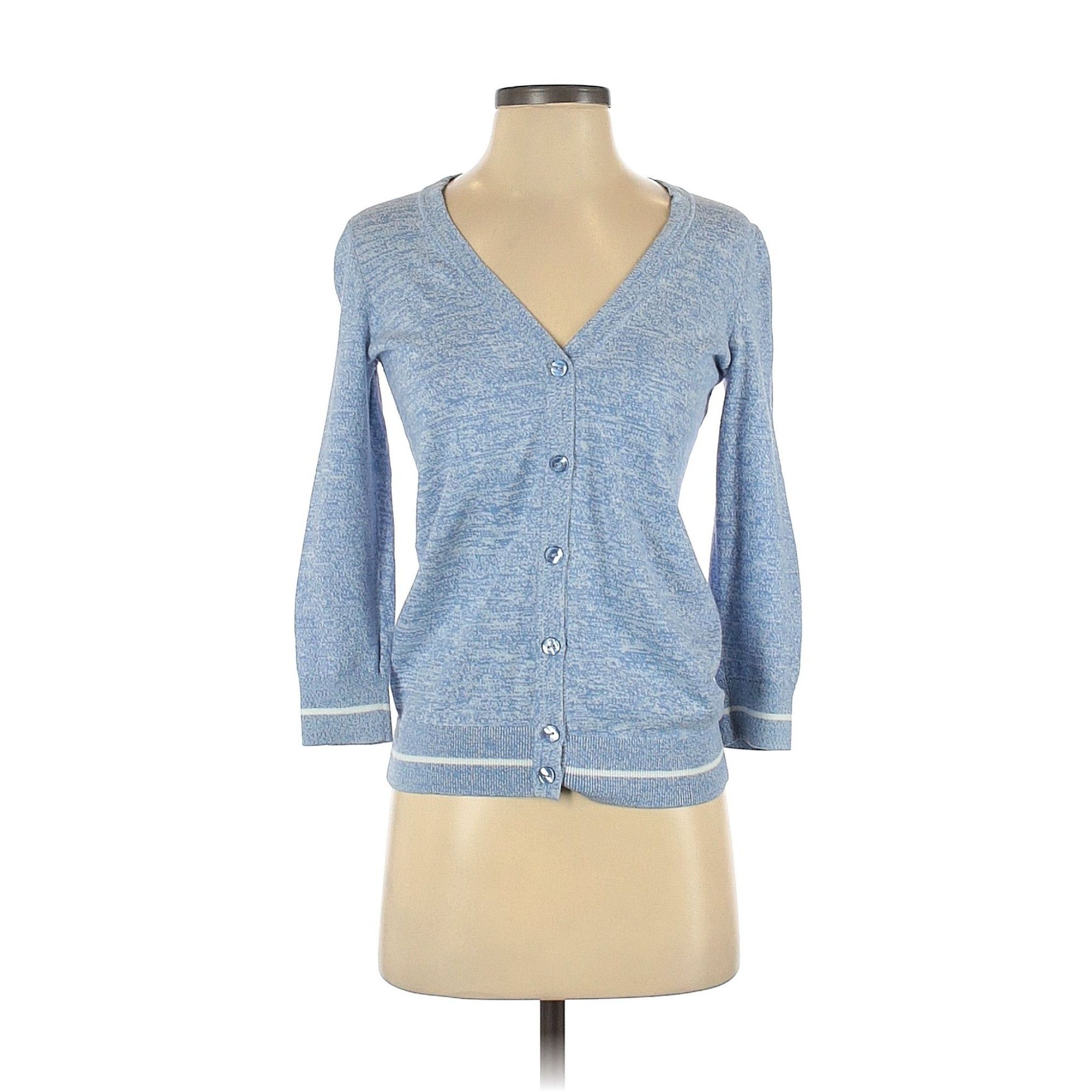 Tommy Hilfiger Tommy Hilfiger Women’s Preppy Blue V-Neck Button Down 3/4 Sl Size XS / US 0-2 / IT 36-38 - 1 Thumbnail