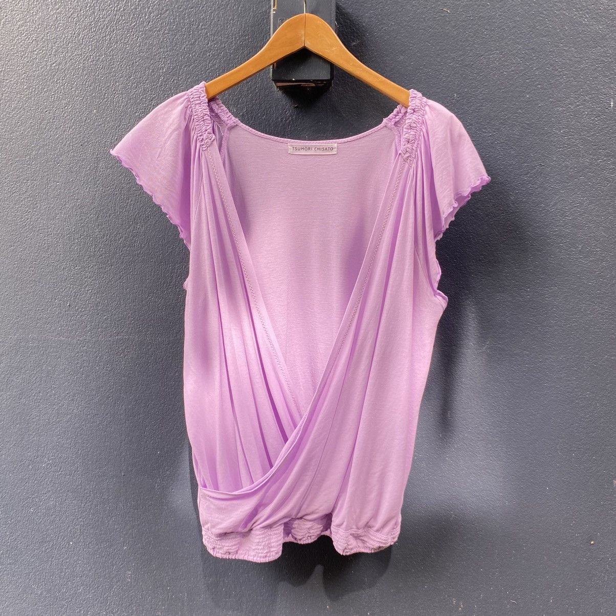 Tsumori Chisato Tsumori Chisato Lilac Draped V-Neck Top Size XS / US 0-2 / IT 36-38 - 3 Thumbnail