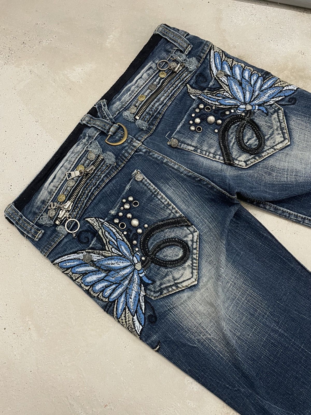 Affliction Studio RP Japanese Punk Pocket Lolita Style Embroidery Flare Size 27" / US 4 / IT 40 - 12 Thumbnail