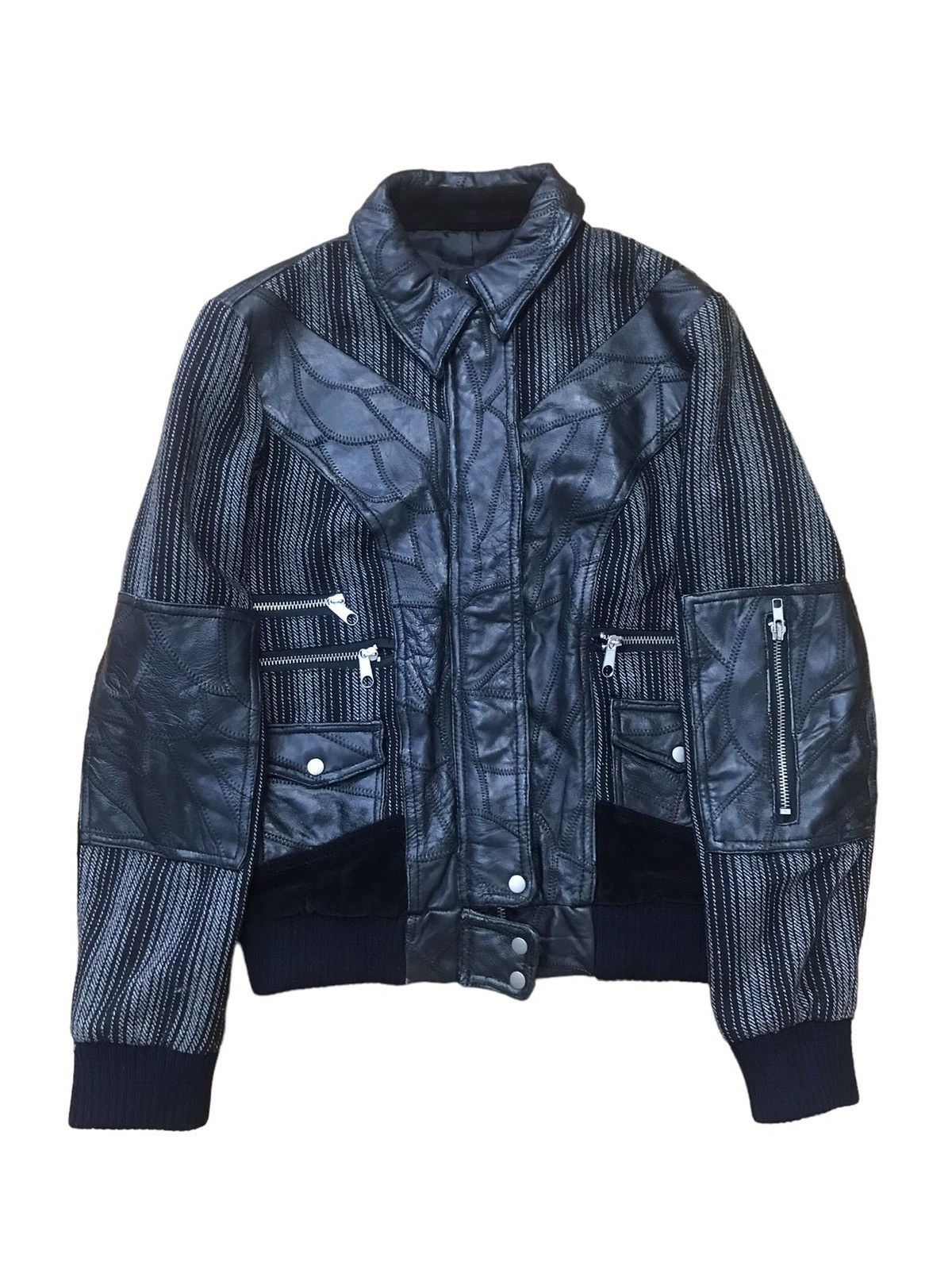 Japanese Brand Kacia Half Leather Wool Jacket Size US S / EU 44-46 / 1 - 1 Thumbnail