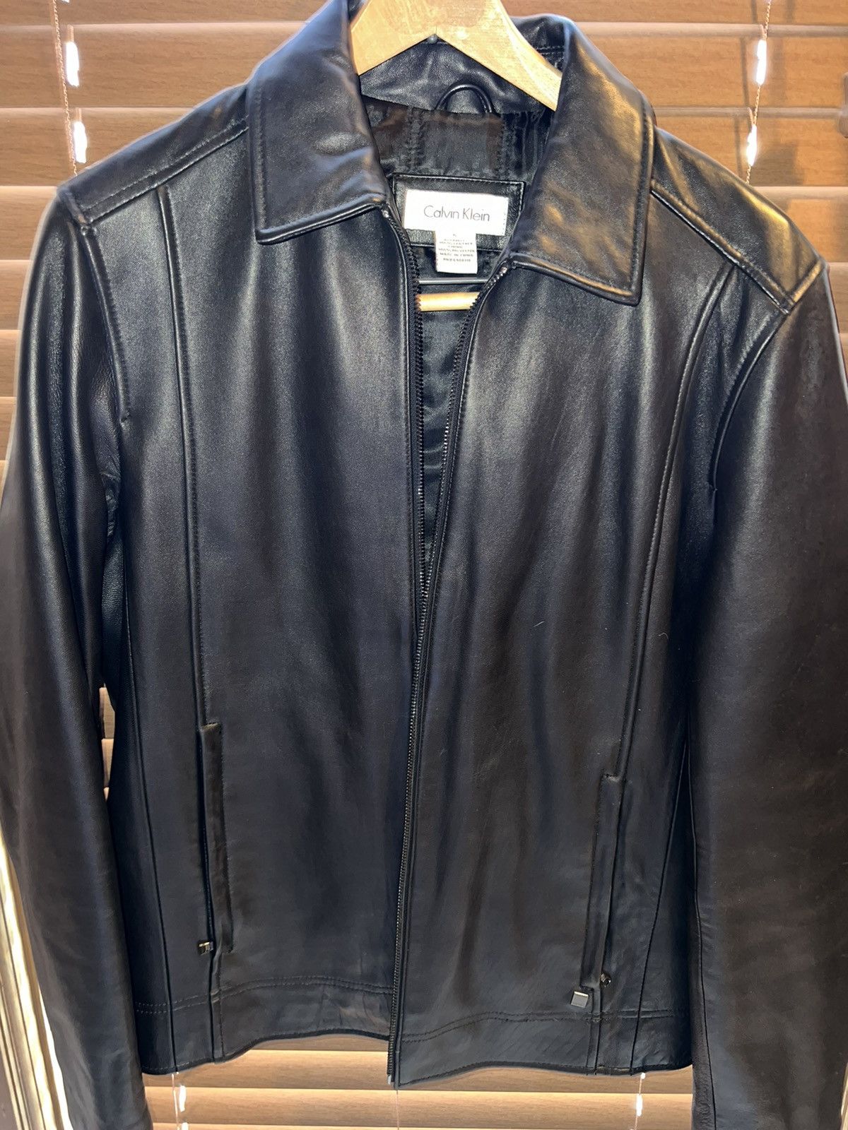 Calvin Klein Leather Jacket Size Small Outerwear