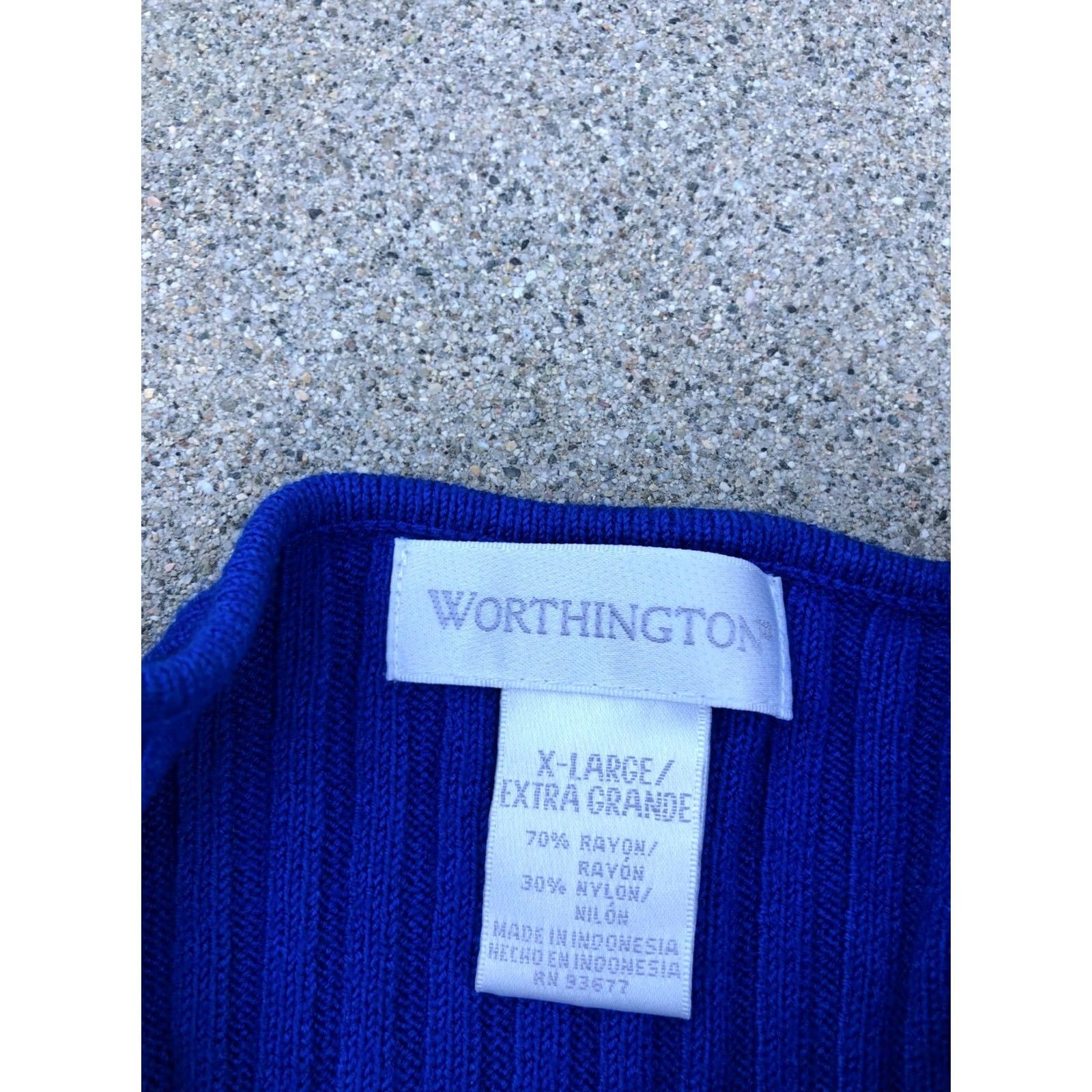Worthington WORTHINGTON Ribbed Pullover Sweater Women's XL Blue Vintage Long Sleeve Shirt Womens XL Blue Vintage Pullover Sweater Size XL / US 12-14 / IT 48-50 - 4 Thumbnail