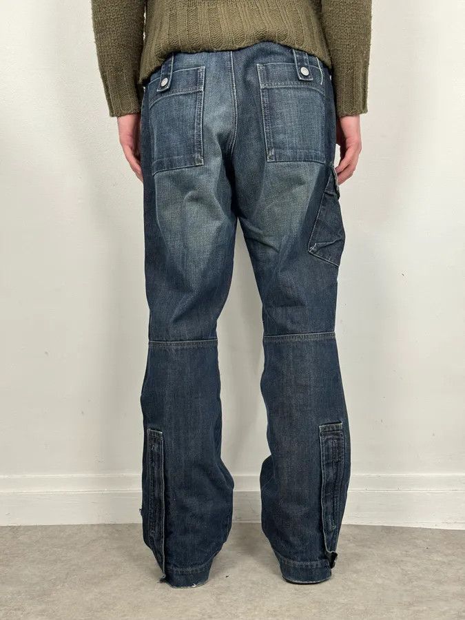 Armani 2000s Armani Blue Faded Denim Cargo Jeans Size US 32 / EU 48 - 4 Thumbnail