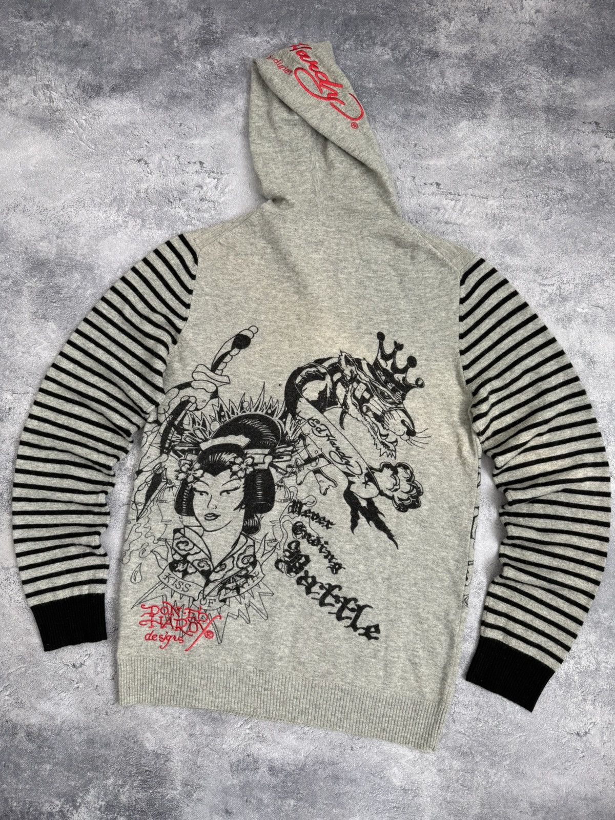 Ed Hardy Vintage Y2K Ed Hardy By Christian Audigier Big Logo Hoodie Size US L / EU 52-54 / 3 - 17 Thumbnail