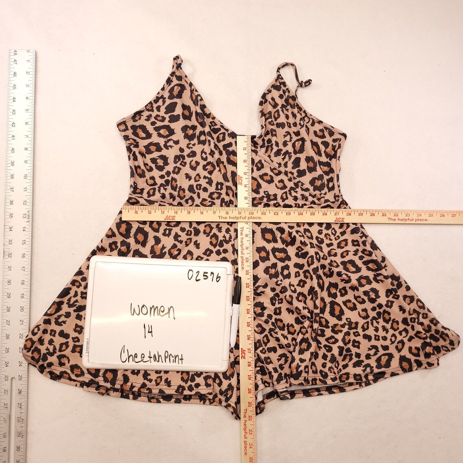 Boohoo Boohoo Casual One Piece Women Size 14 Cheetah Print Beige Size XL / US 12-14 / IT 48-50 - 4 Thumbnail