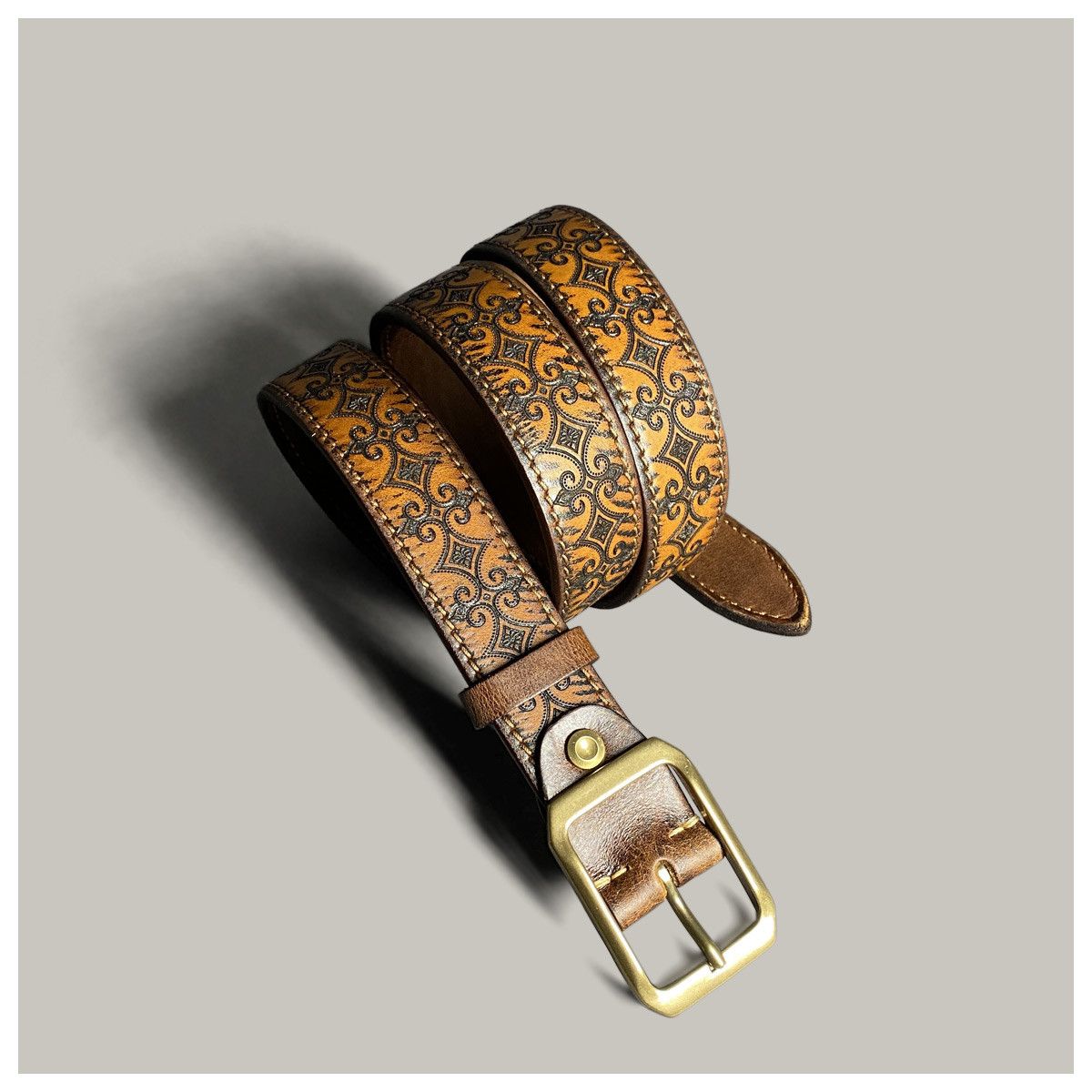 Leather American Casual Handmade Belt Size ONE SIZE - 3 Thumbnail