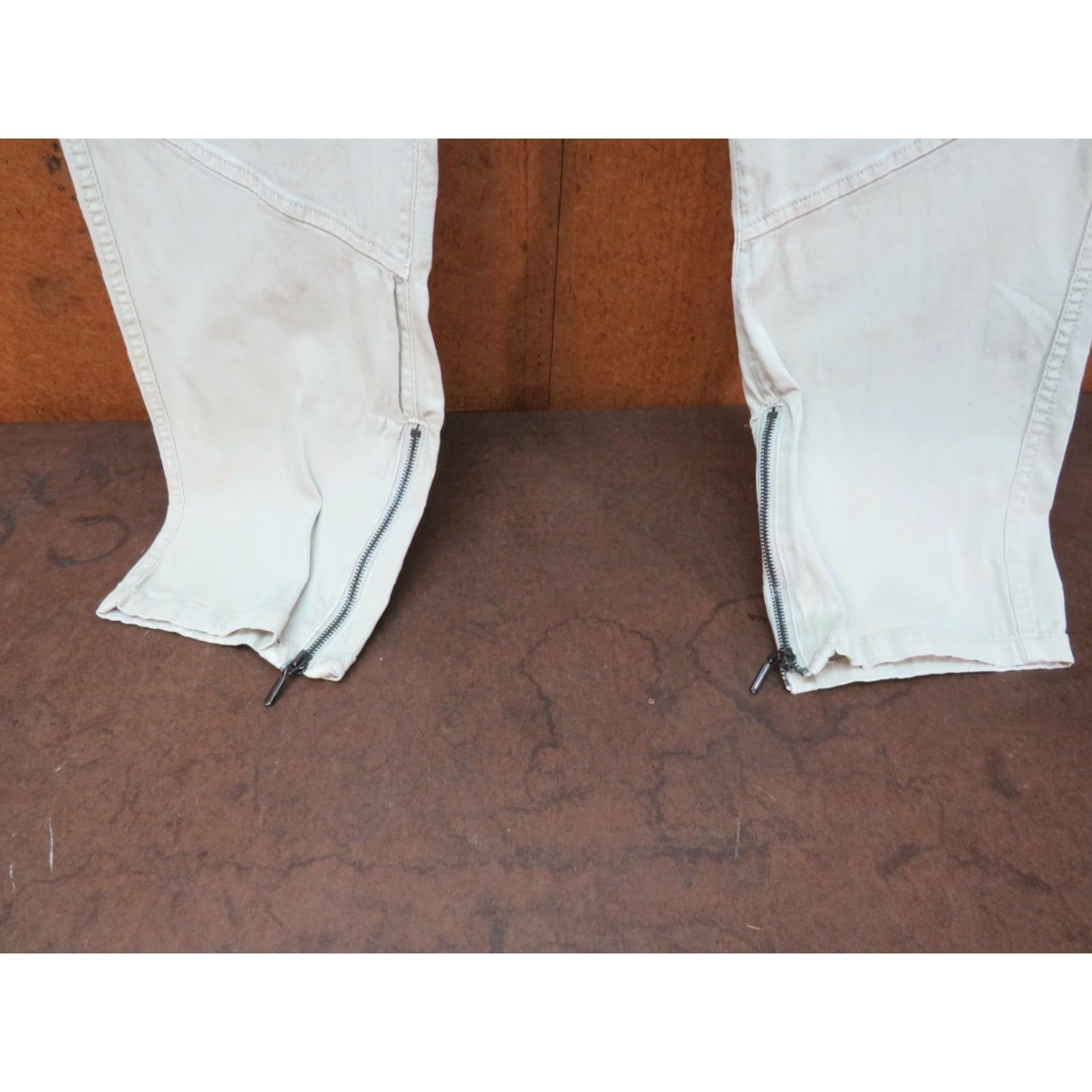 Dickies VINTAGE Akademiks Pants 38X34 Trouser Jeans White Striped Relaxed Straight Dickies 34 Inseam Mens Regular Belt Zipper Baggy Style Pants Size US 38 / EU 54 - 4 Thumbnail
