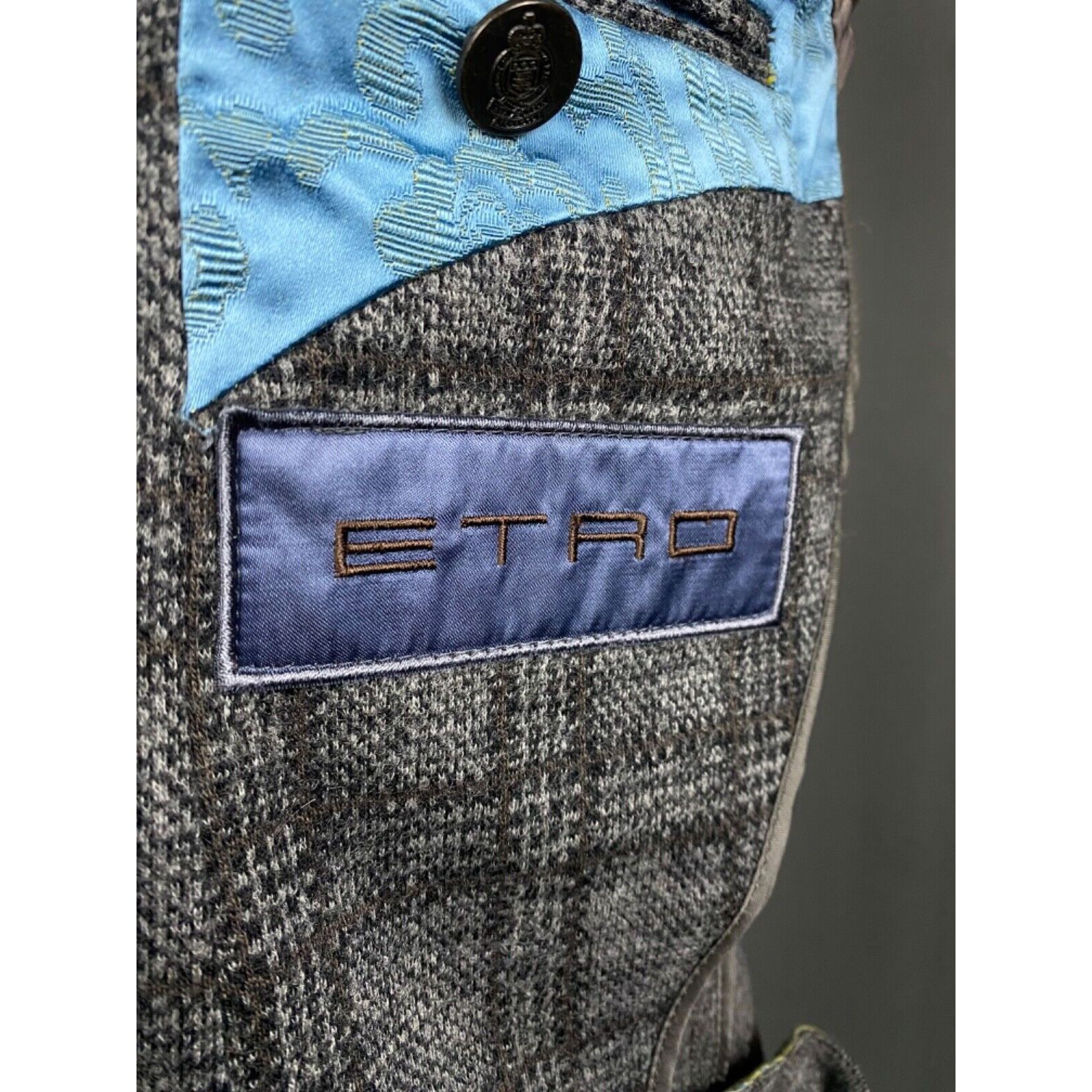 Etro ETRO Men's Gray Wool Checked Blazer Sportcoat Jacket Size 48 Size 48R - 10 Thumbnail