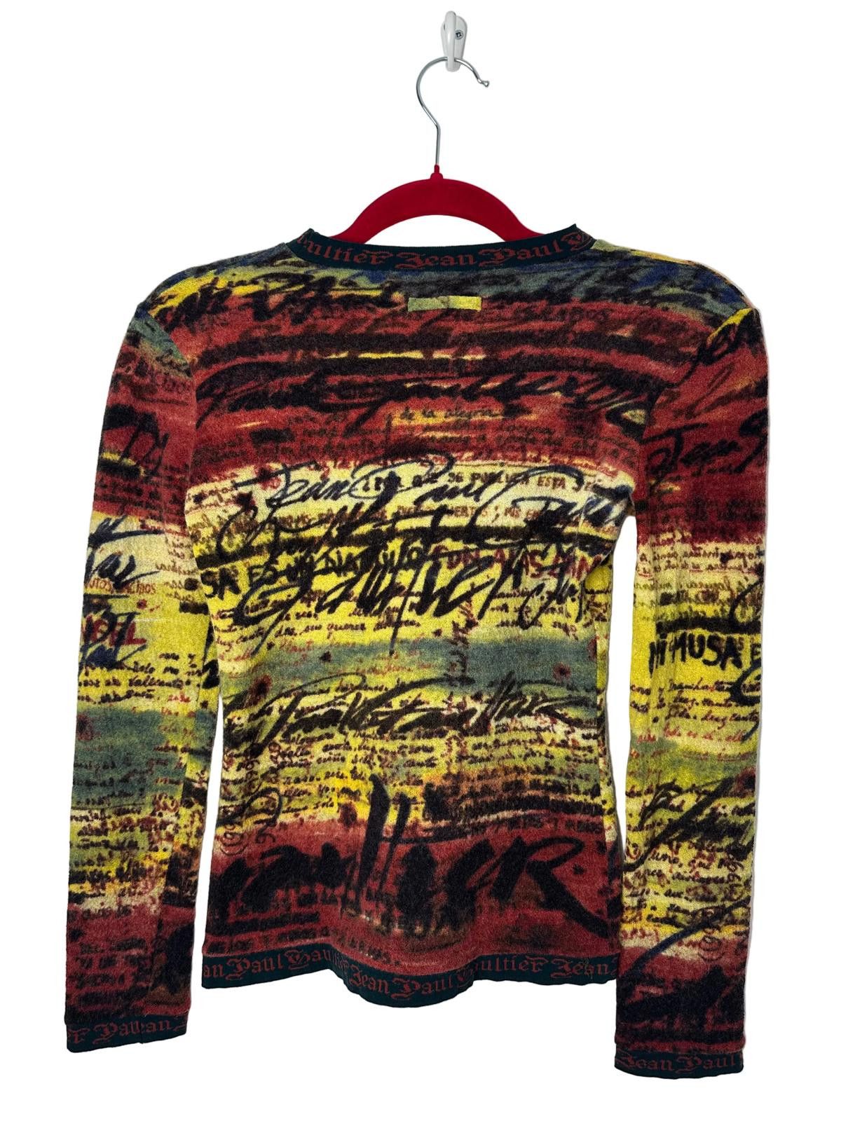 Jean Paul Gaultier Jean Paul Gaultier Script Knit Top Size S / US 4 / IT 40 - 4 Thumbnail