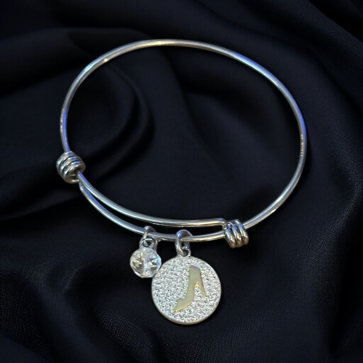 Other Silver If The Slipper Fits adjustable bangle charm bracelet Size ONE SIZE - 1 Thumbnail