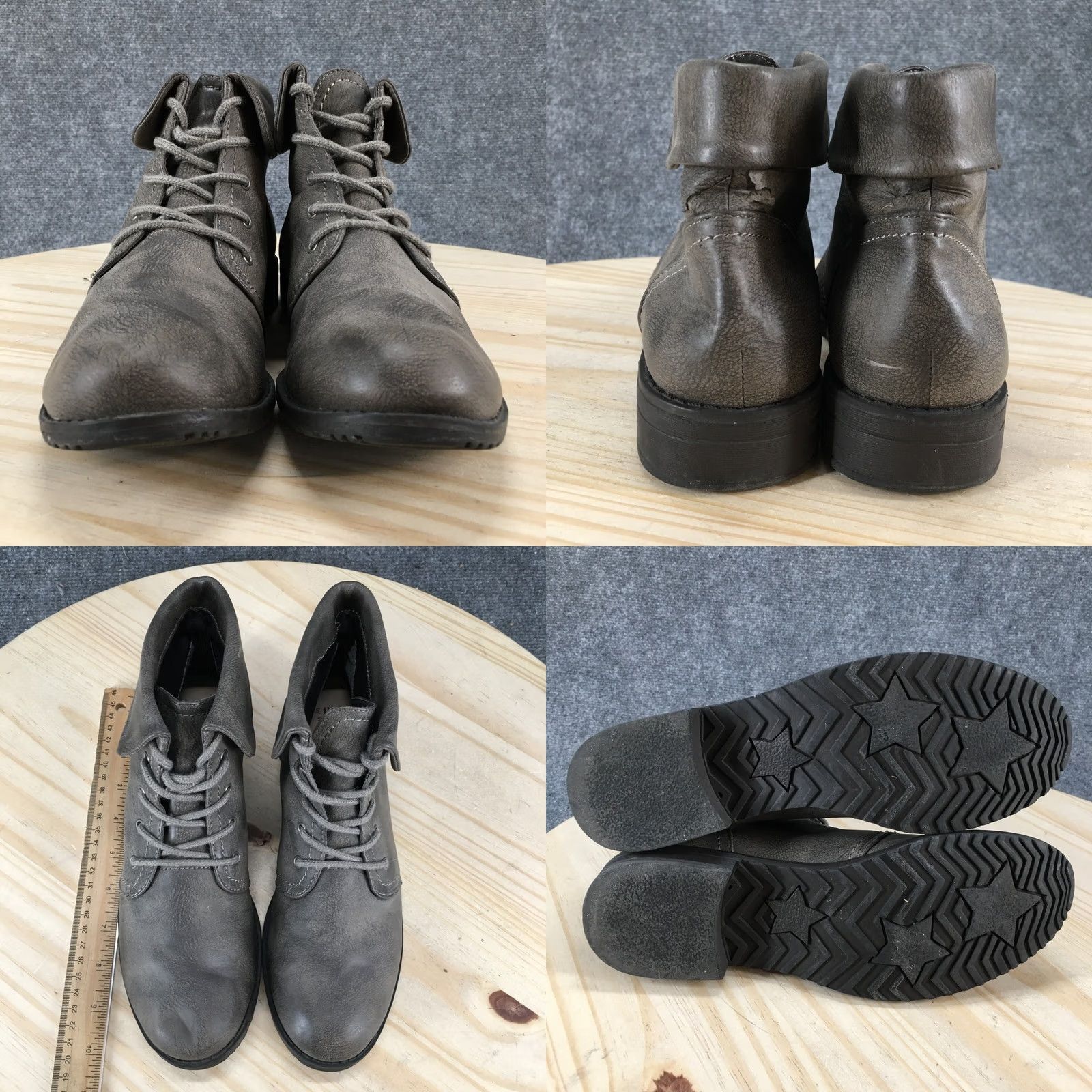 Vintage White Mountain Cliffs Boots Womens 9.5 M Tango Ankle Bootie Gray Faux Leather Casual Comfort Size US 10 / IT 40 - 8 Thumbnail