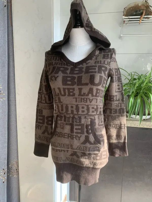 Burberry Burberry Brown Wool Hooded Sweatshirt for Women Size M / US 6-8 / IT 42-44 - 1 Thumbnail