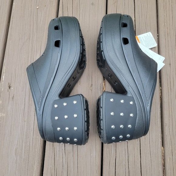 Crocs Crocs Comfort Siren Studded Black TPU Chunky Platform Heeled Size US 13 / EU 46 - 4 Thumbnail