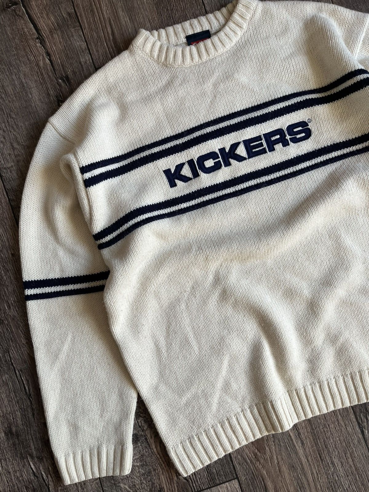 Kickers × Vintage Vintage KICKERS Big Logo Wool Knit Sweater Size US M / EU 48-50 / 2 - 2 Thumbnail