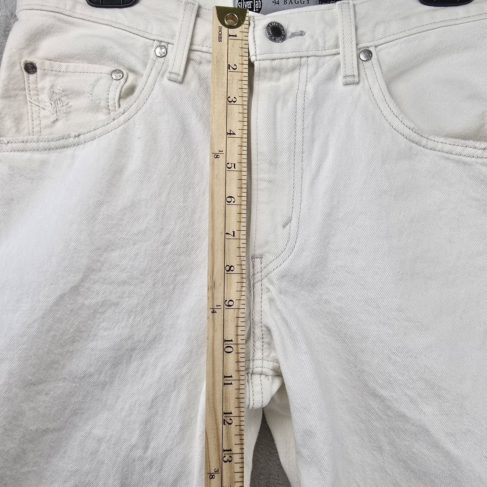 Levi's Levis Silver Tab 94 Baggy Jeans Womens 30 (Fits 32x30) White Size 30" / US 8 / IT 44 - 16 Thumbnail