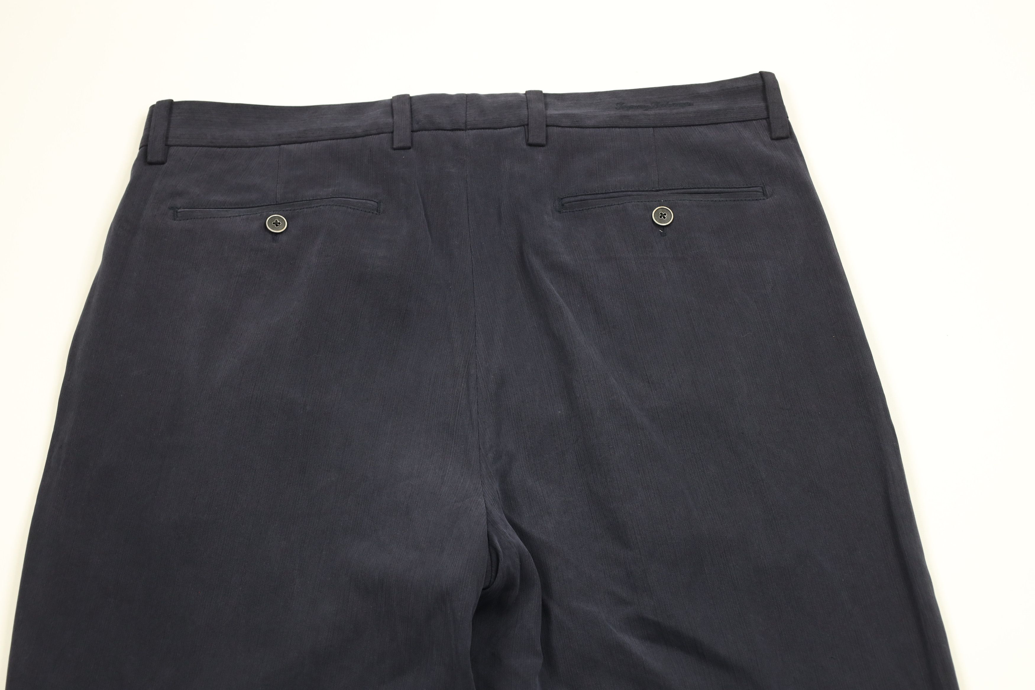 Tommy Bahama × Vintage Vintage Tommy Bahama Wide Leg Silk Blend Chino Pants Blue Size US 36 / EU 52 - 10 Thumbnail