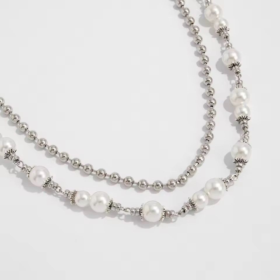 Jewelry Pearl Chain Belt | Silver Hip Chain | Fashion Accessory Size ONE SIZE - 4 Thumbnail