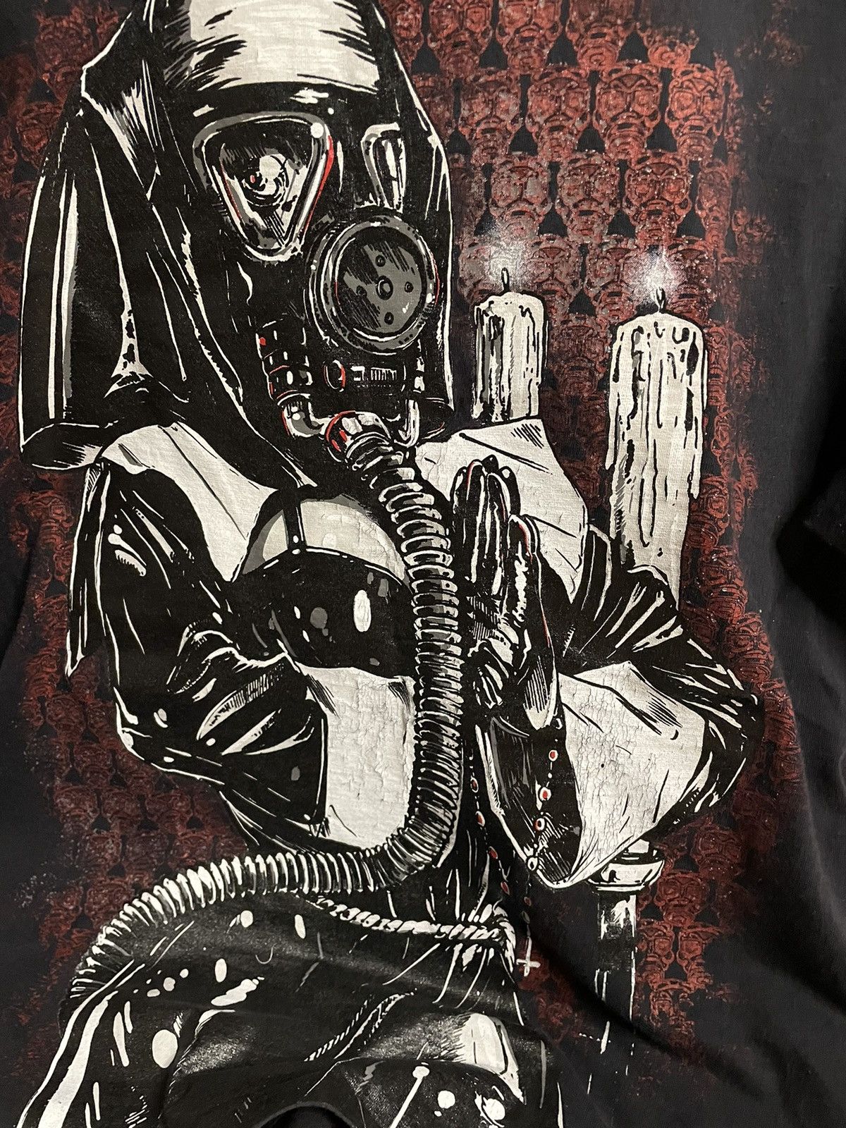 Japanese Brand × Vintage ebola t shirt satan black metal nun mask ghotical Size US M / EU 48-50 / 2 - 3 Thumbnail