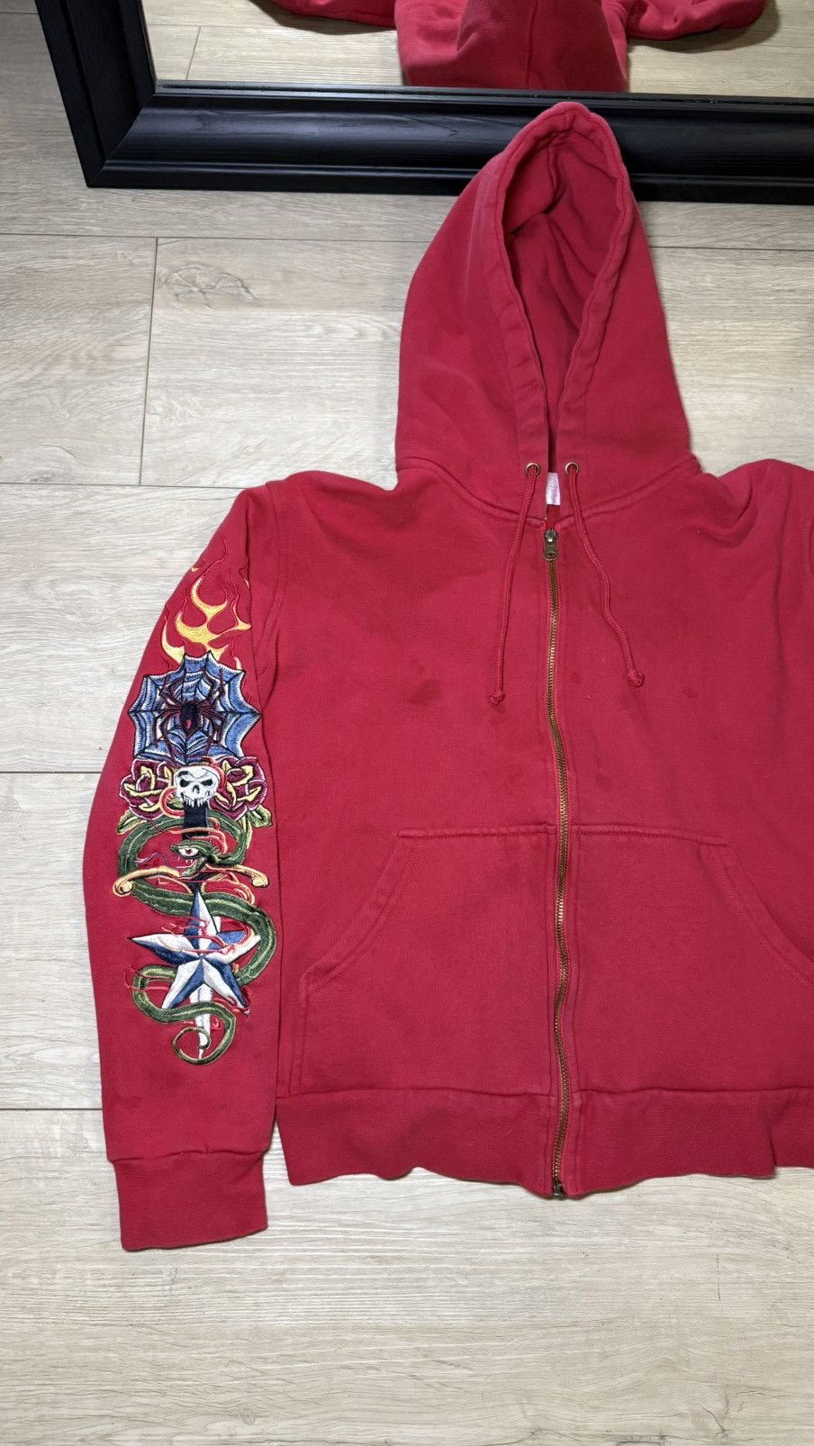 Ed Hardy Vintage / Y2K Ed Hardy Style Embroidered Spider & Dragon Size L / US 10 / IT 46 - 2 Thumbnail
