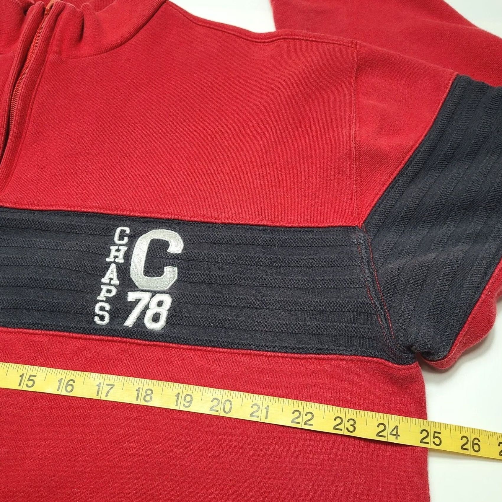 Chaps Chaps Sweater Red Blue Pullover 1/4 Zip Embroidered Logo Y2K Men's XL Exhibit Logo Pullover Knit Sweatshirt Size US XL / EU 56 / 4 - 5 Thumbnail