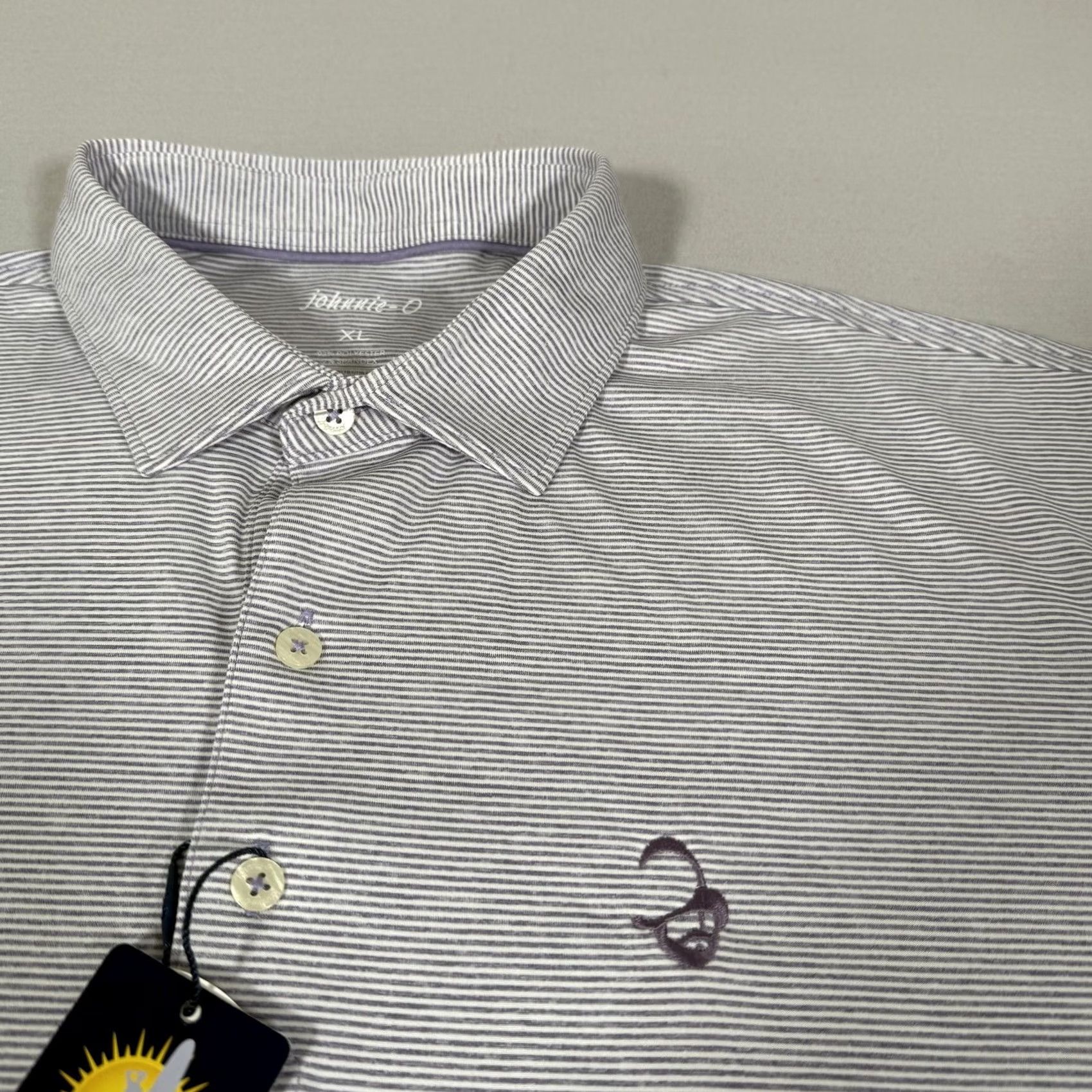 johnnie-O johnnie-O Shirt Mens XL Purple Stripe Prep-Formance Polo Golf UPF 50 Stretch Size US XL / EU 56 / 4 - 3 Thumbnail
