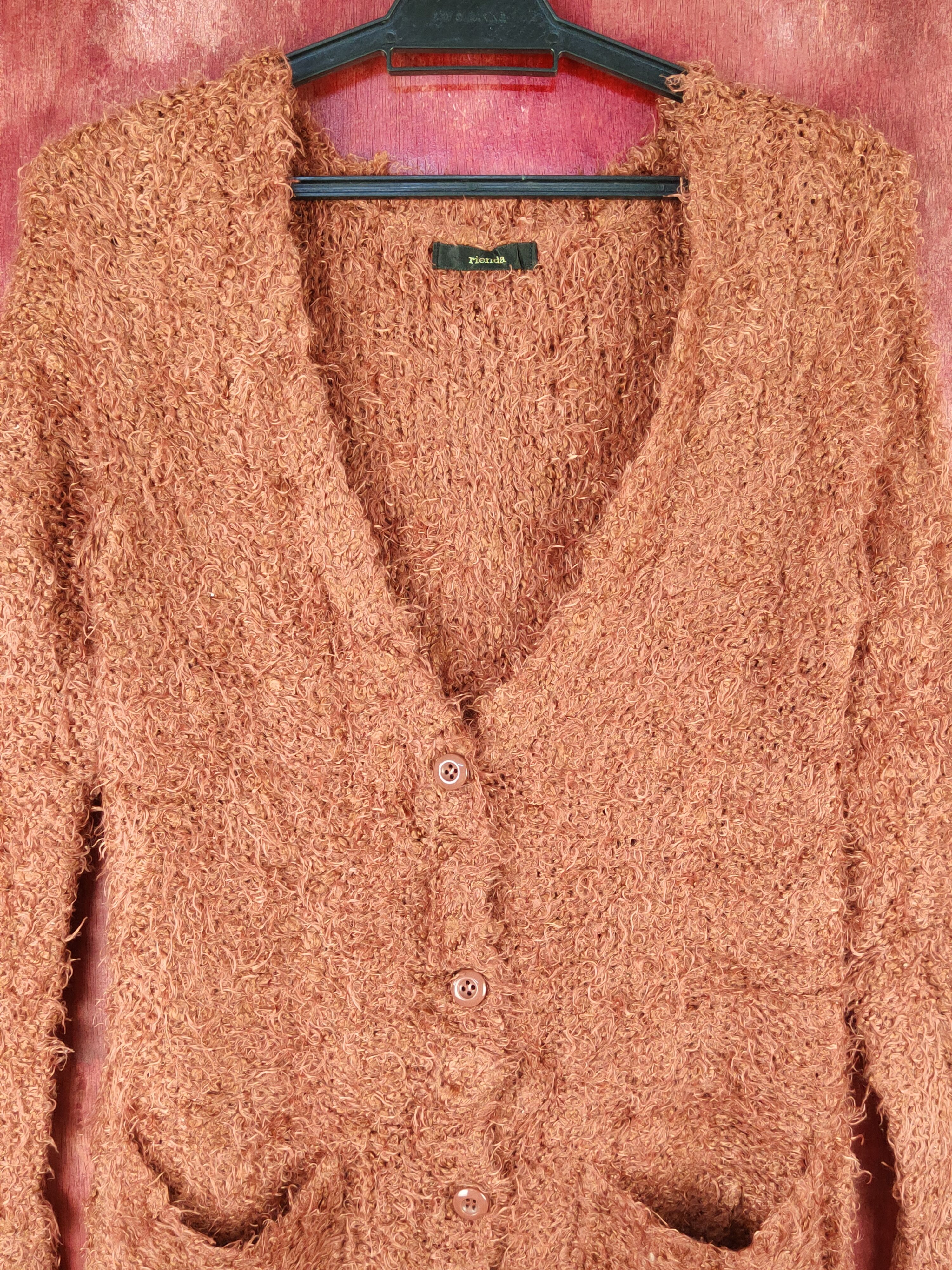 Homespun Knitwear × Japanese Brand Rienda Brown Fur Mohair Knitwear Cardigan #S2002 Size S / US 4 / IT 40 - 2 Thumbnail