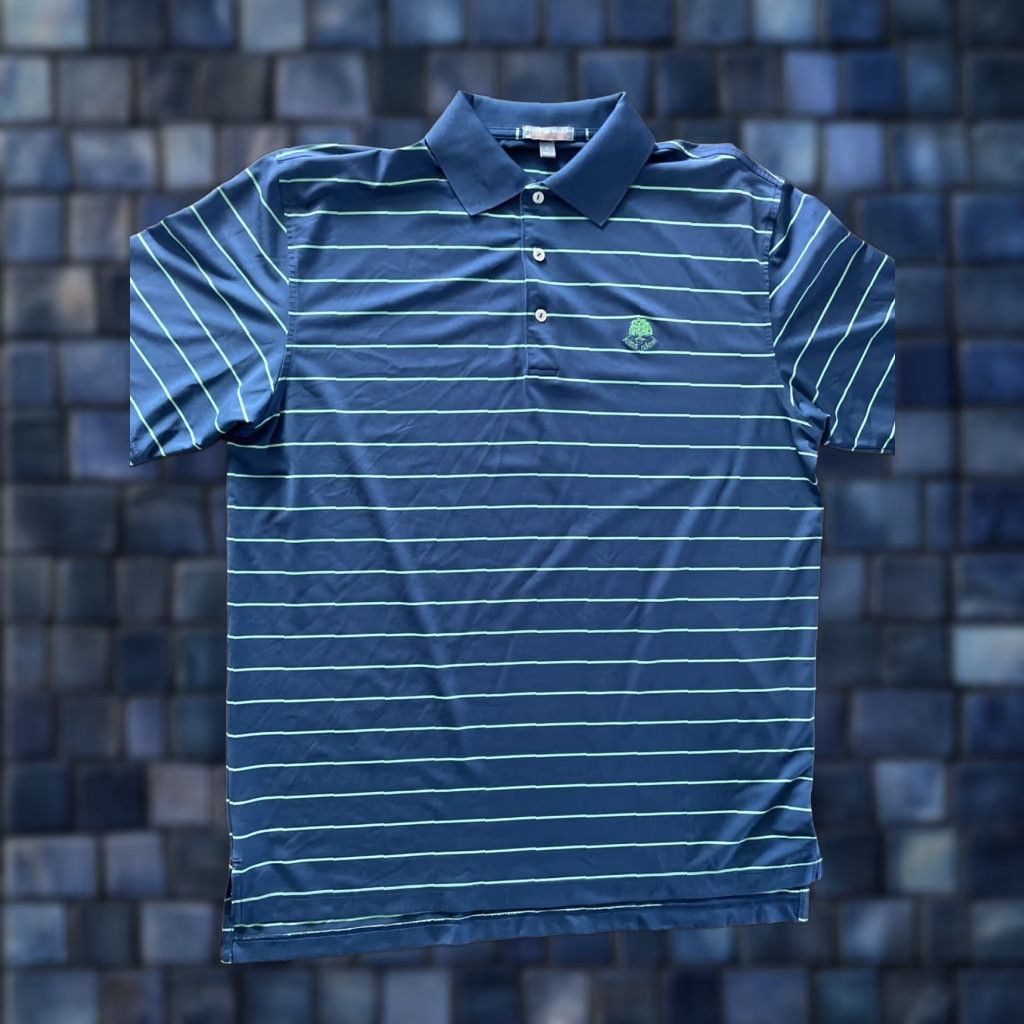 Peter Millar Peter Millar Summer Comfort Blue Striped Performance Golf Polo Men L Relaxed Shirt Size US L / EU 52-54 / 3 - 1 Thumbnail